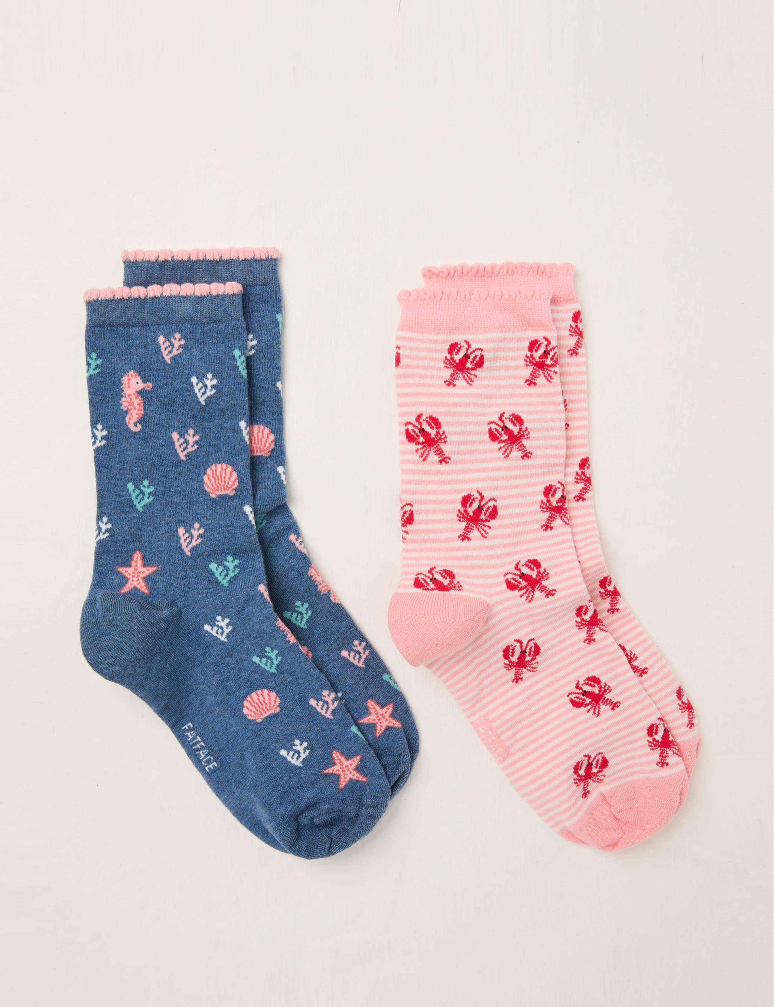 2pk Sea Horse & Lobster Socks Gift Box 2 of 2