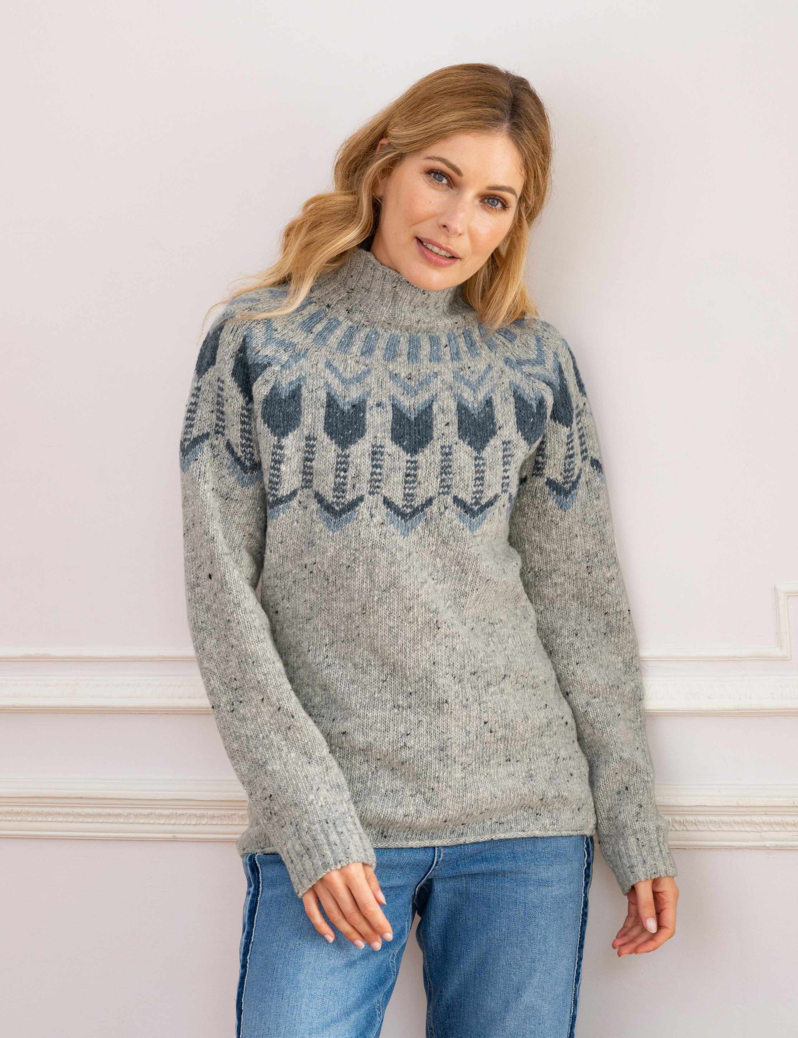Pure Wool Fair Isle Funnel Neck Jumper 4 of 4