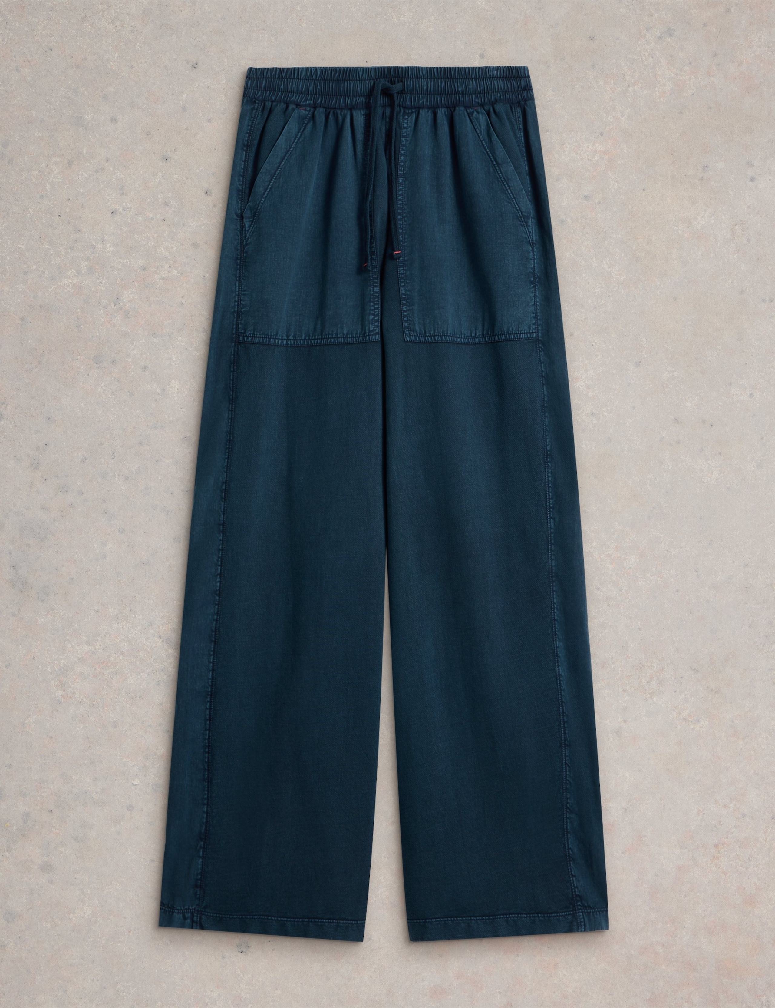 Pure Cotton Jersey Wide Leg Trousers 2 of 6