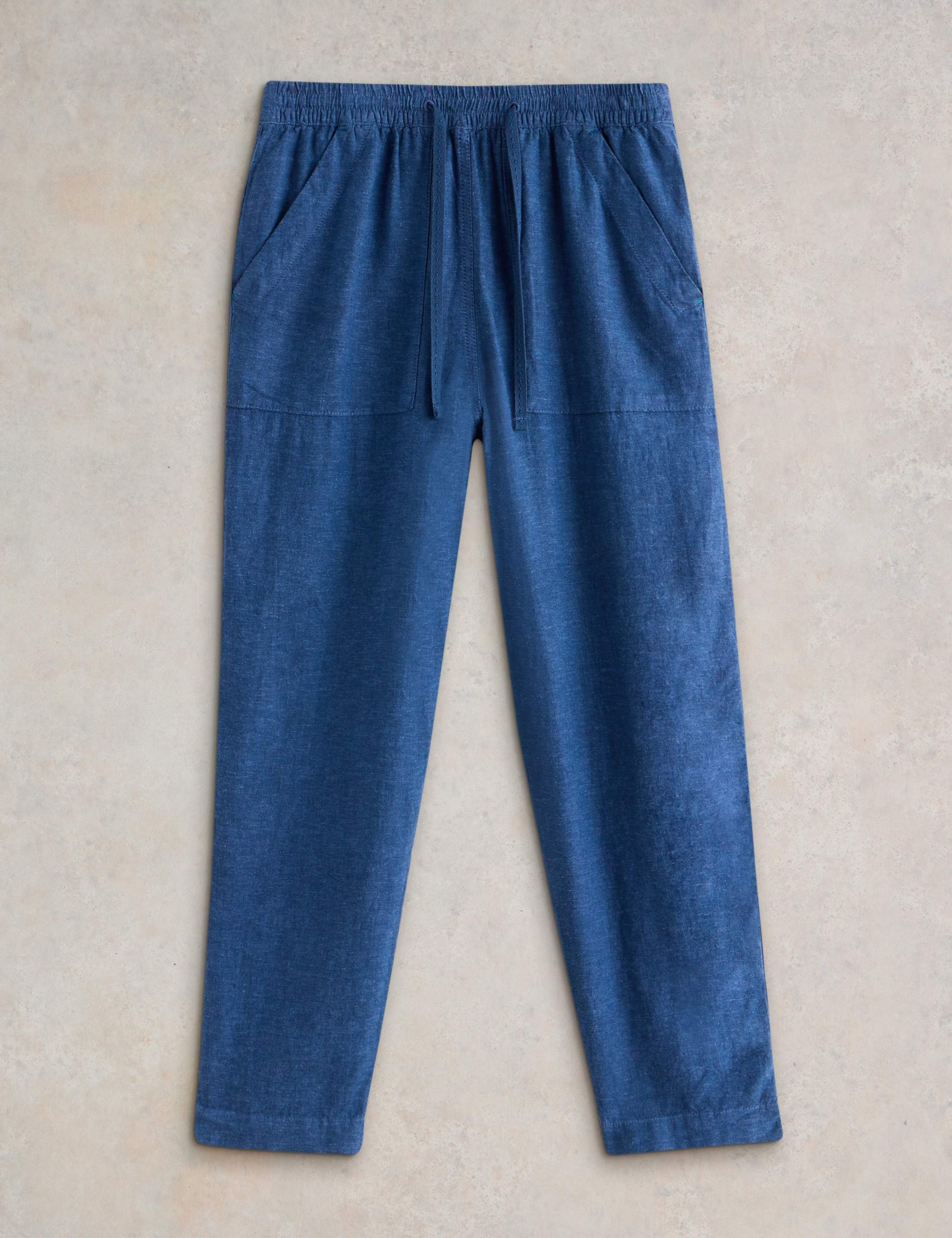Linen Rich Relaxed Ankle Grazer Trousers 2 of 7