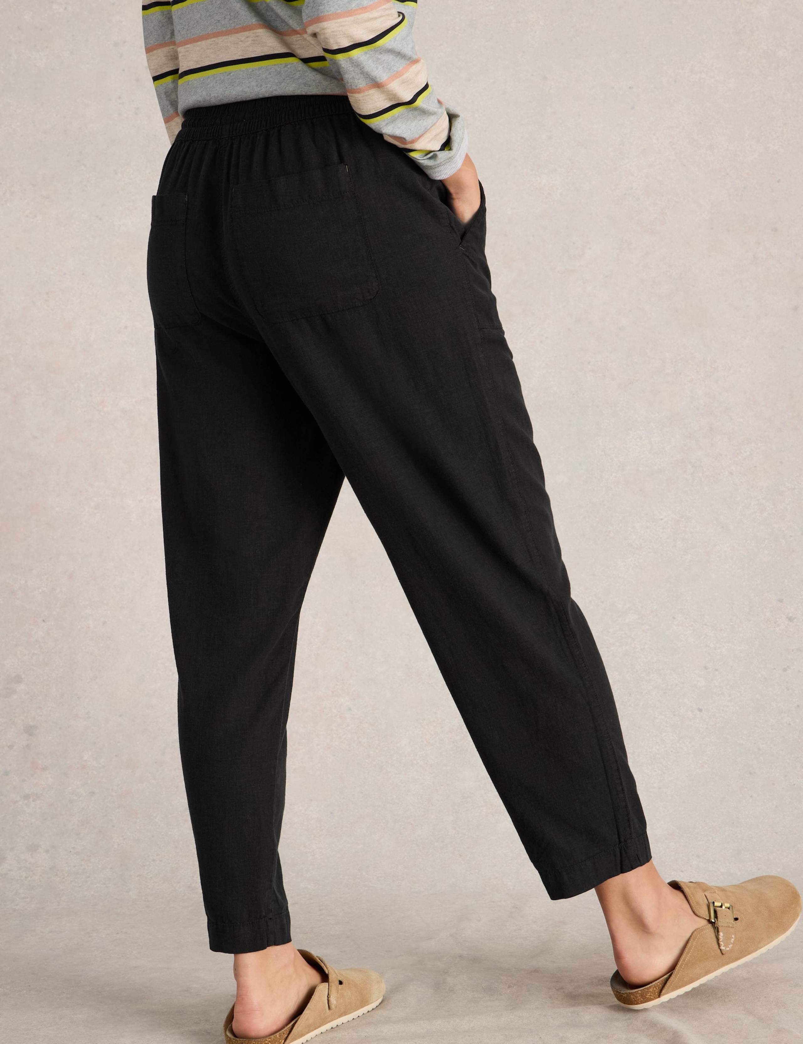 Linen Rich Relaxed Ankle Grazer Trousers 5 of 10