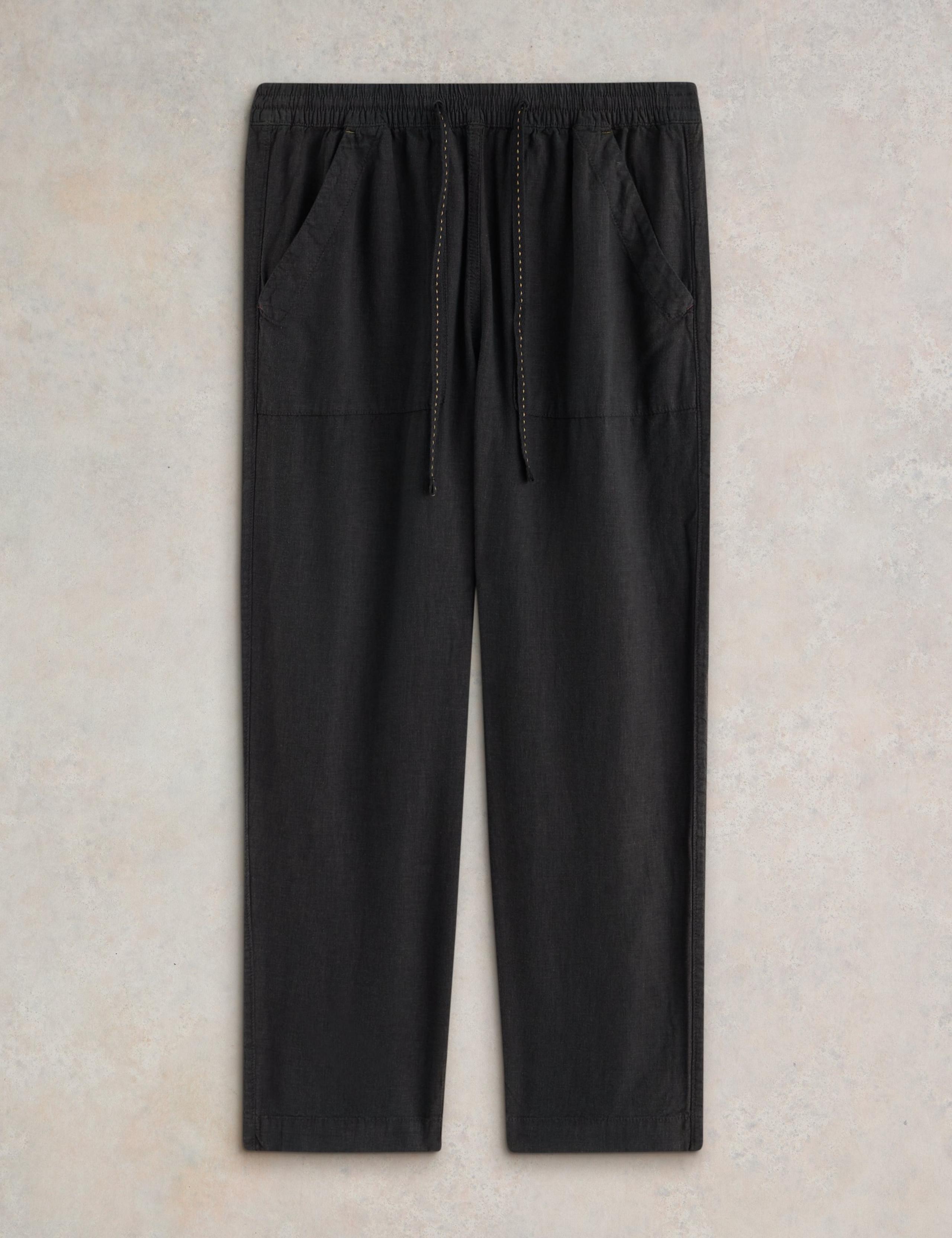 Linen Rich Relaxed Ankle Grazer Trousers 2 of 10