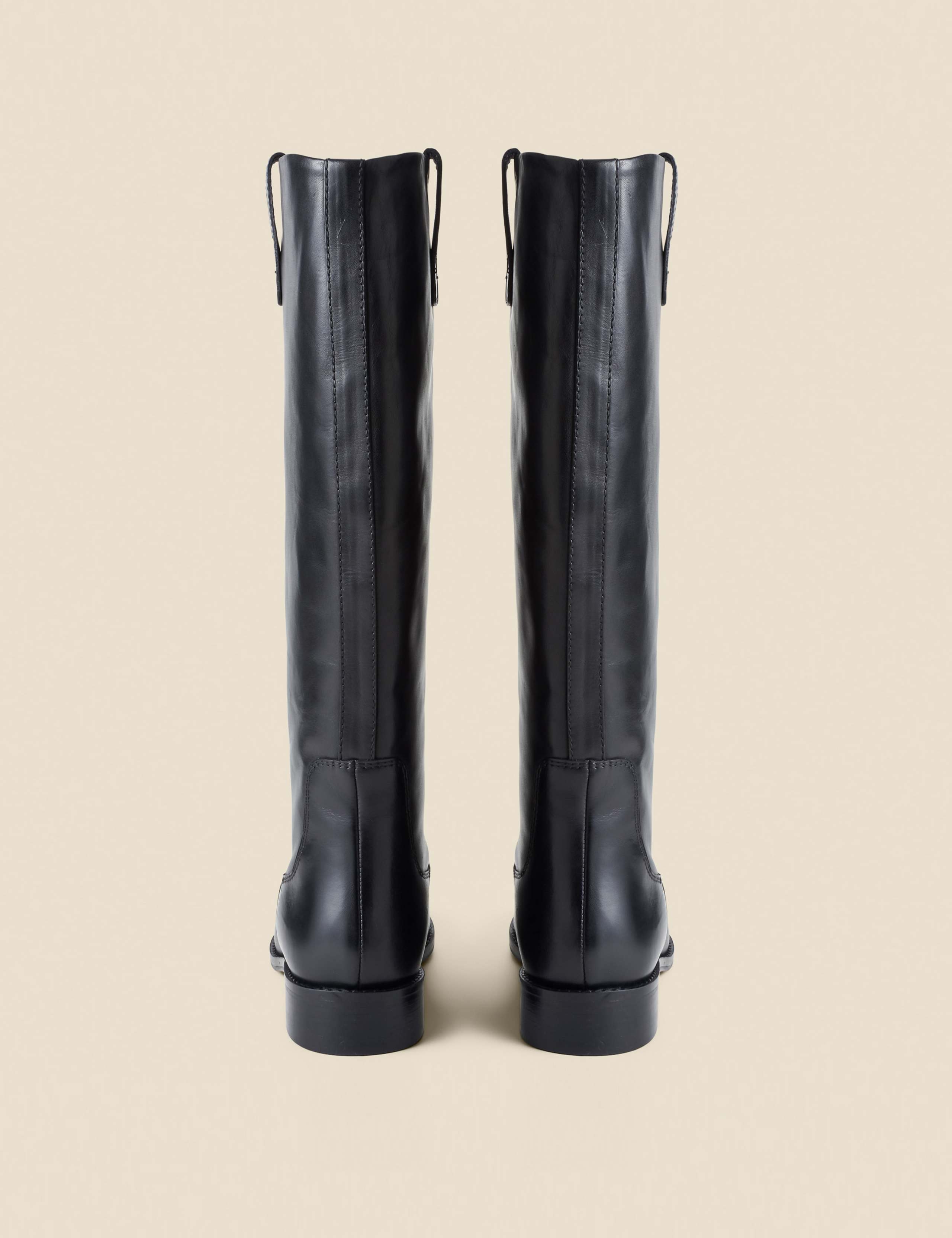 Square Toe Flat Leather Boots 3 of 4