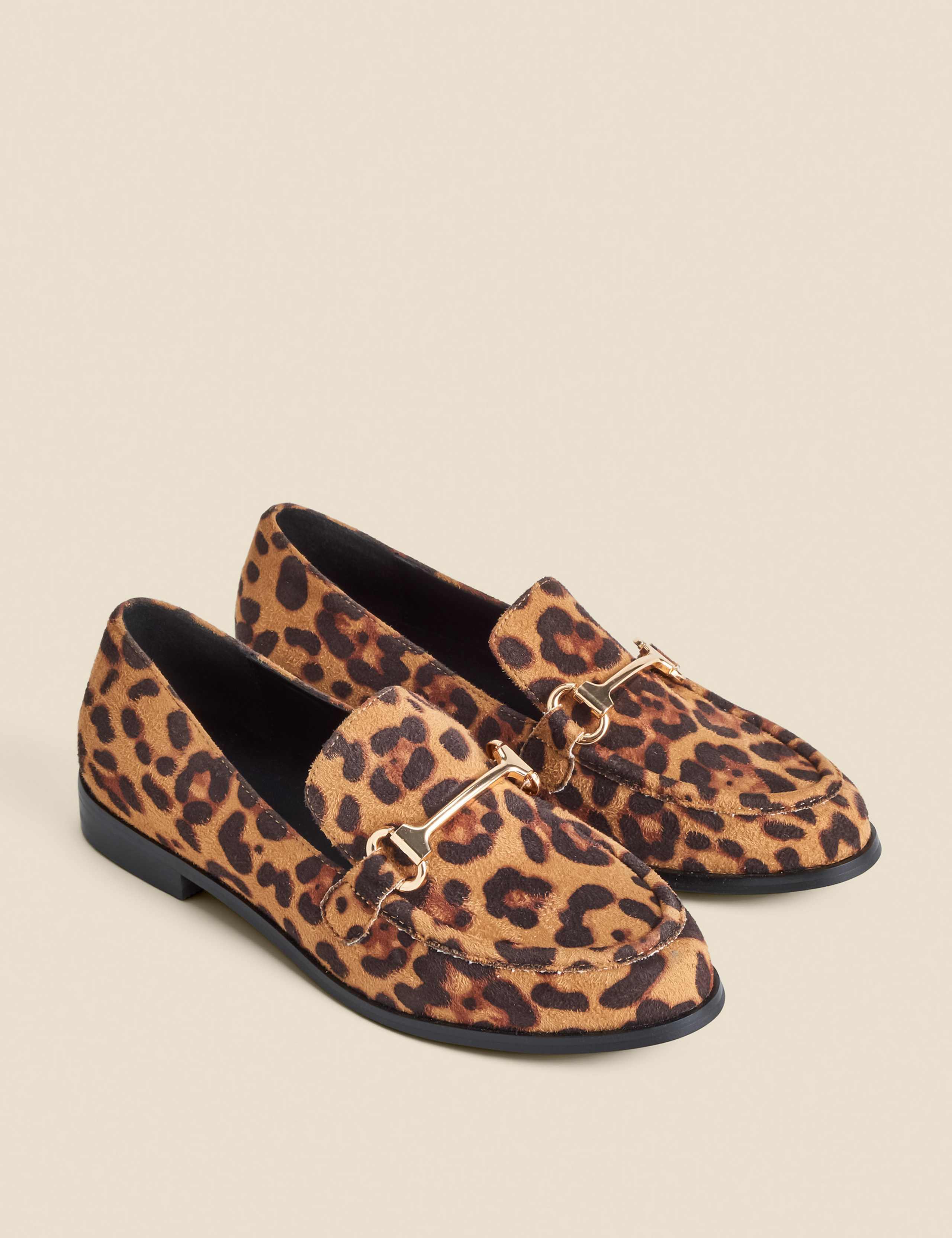 Leopard Print Snaffle Trim Mule Loafers 2 of 4