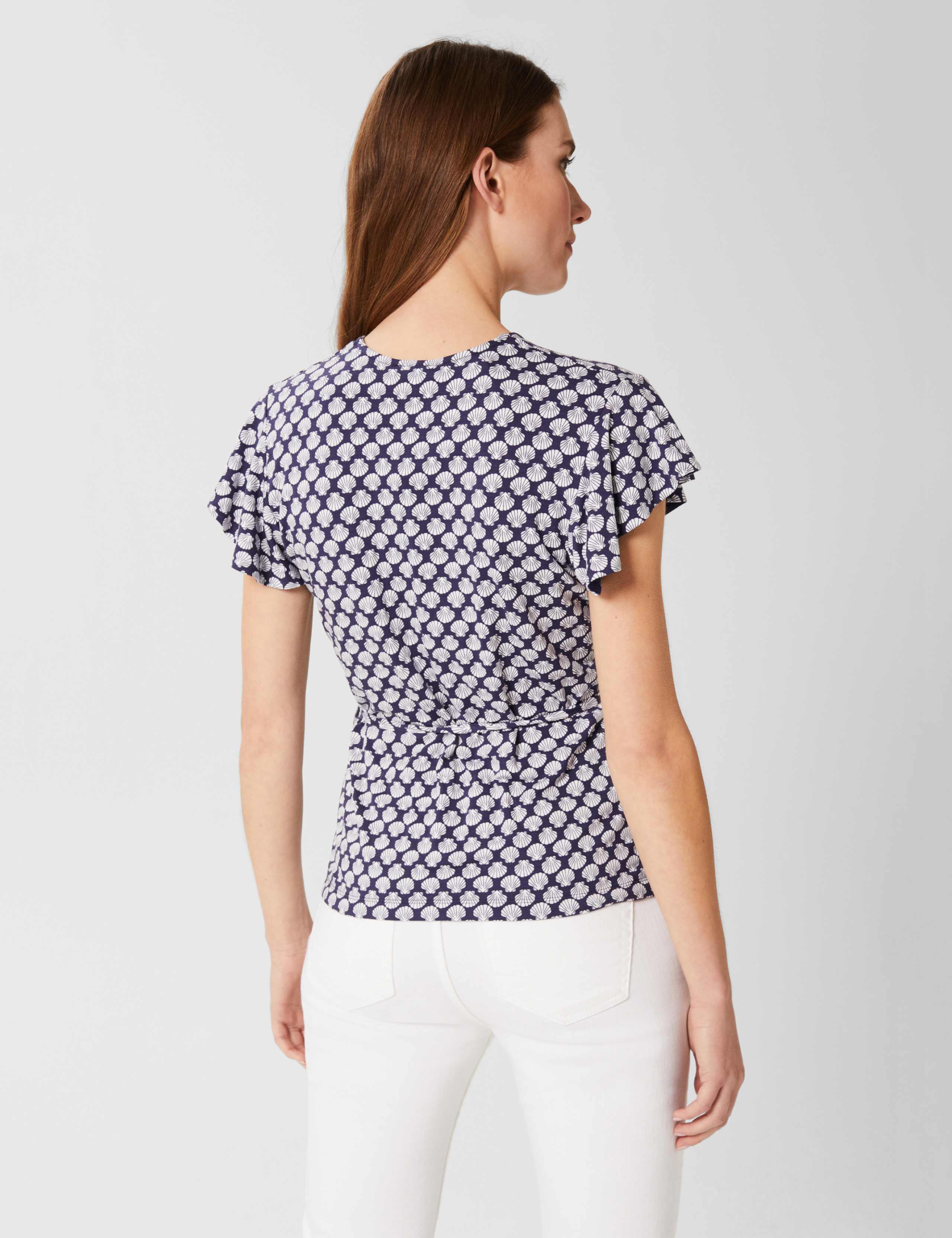 Geometric Short Sleeve Wrap Top 3 of 6