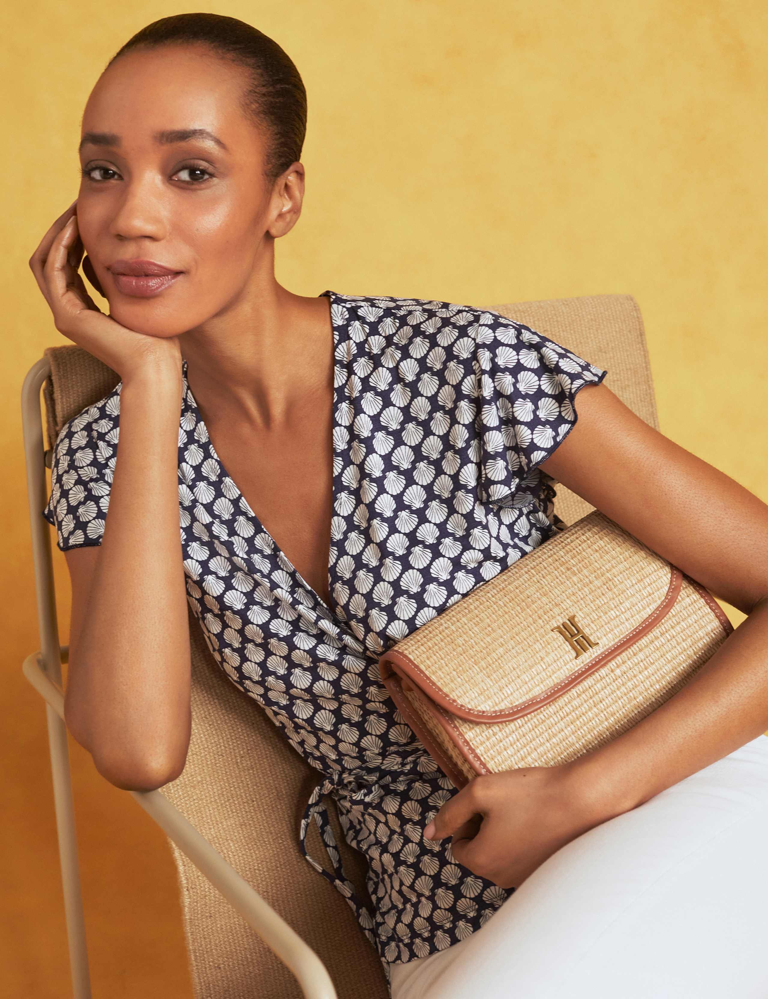 Geometric Short Sleeve Wrap Top 6 of 6