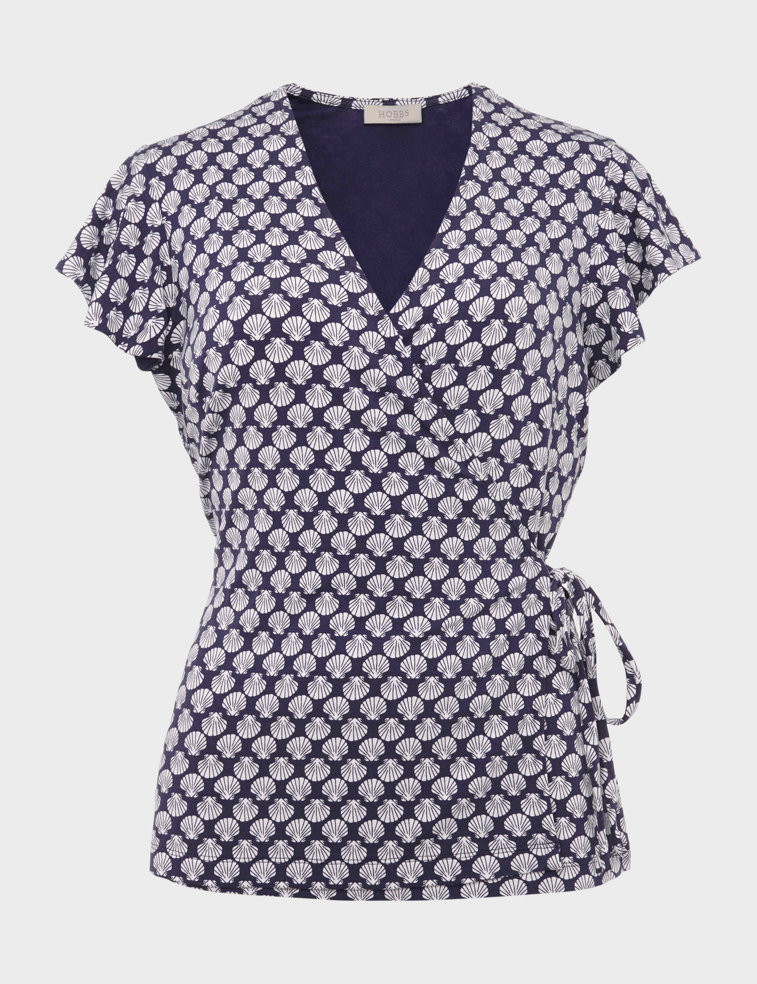 Geometric Short Sleeve Wrap Top 2 of 6