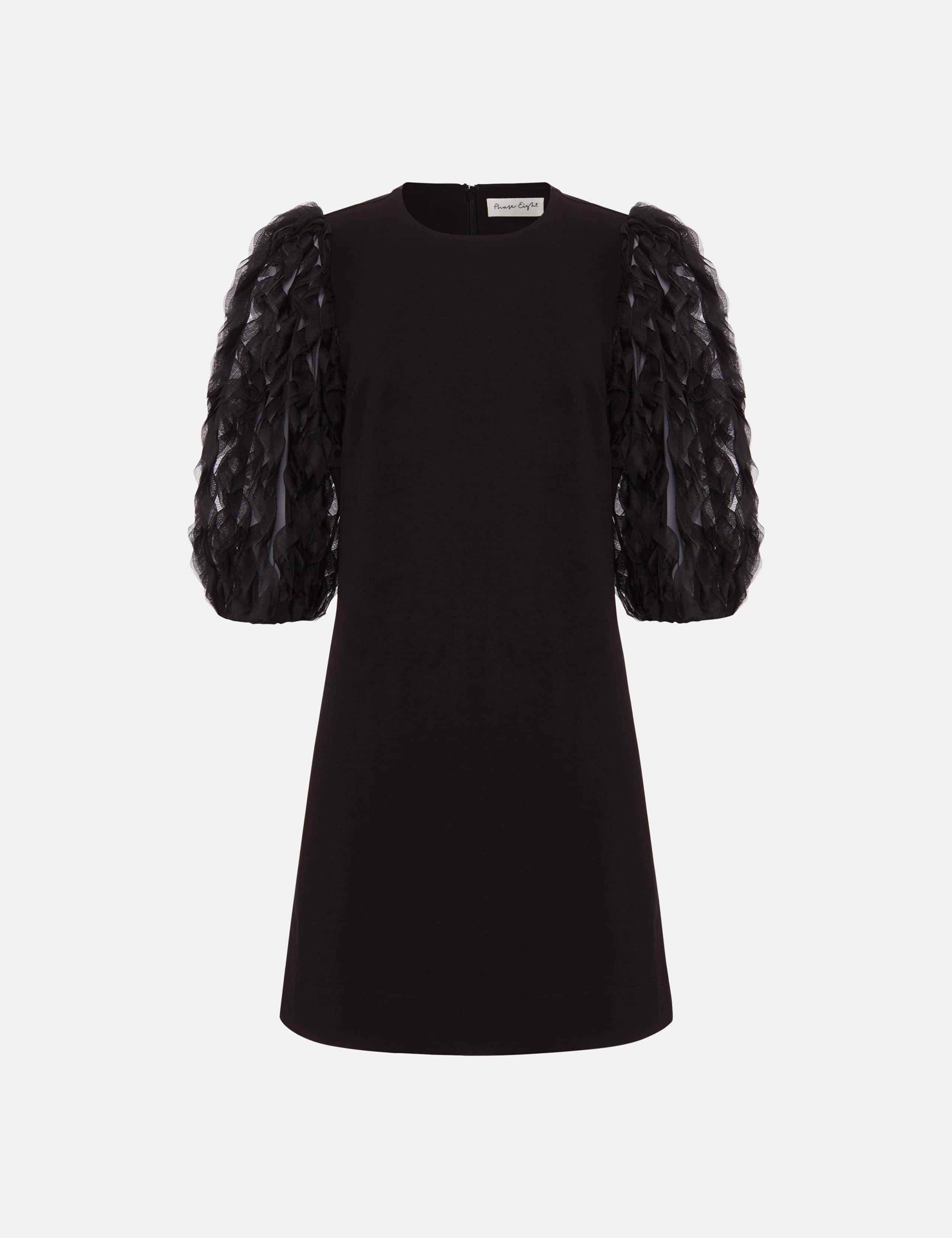 Textured Ruffle Sleeve Mini Shift Dress 2 of 7