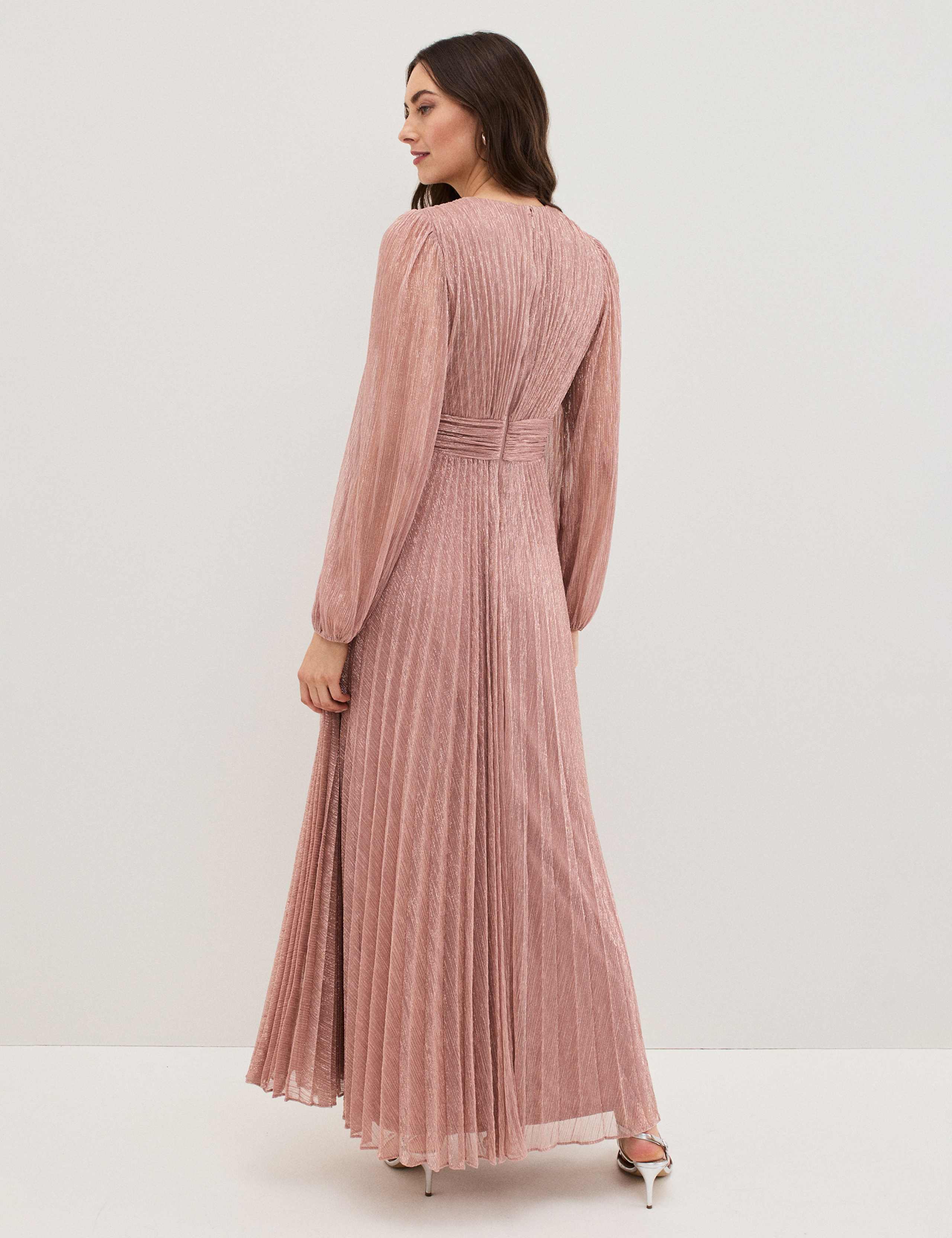 Plisse V-Neck Maxi Skater Dress 3 of 7