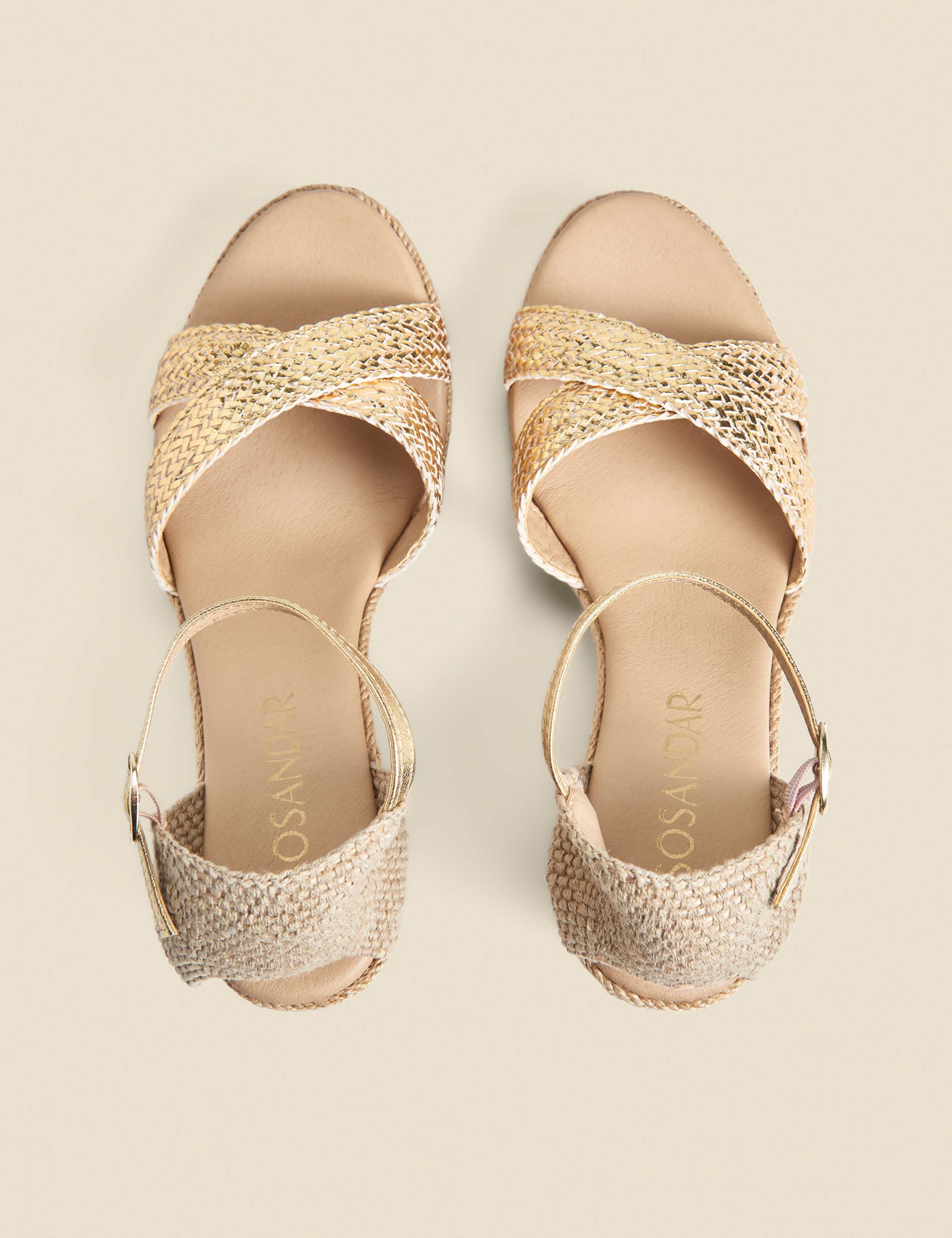 Metallic Ankle Strap High Wedge Espadrilles 3 of 4
