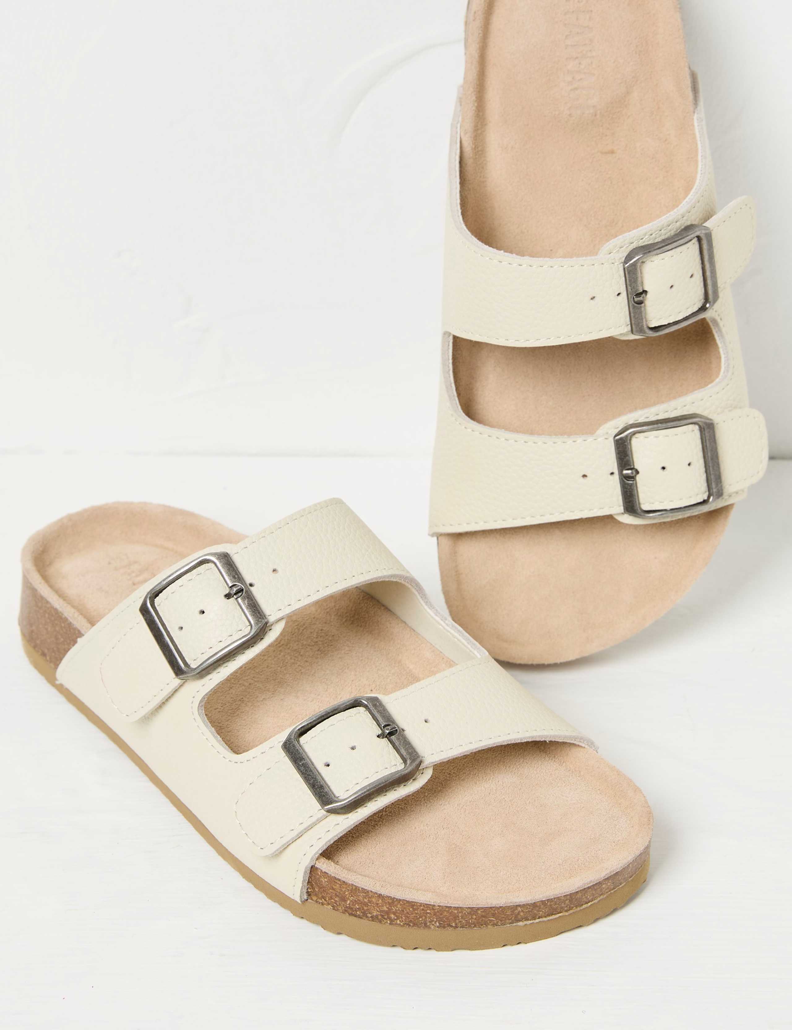 Leather Buckle Footbed Sandals 2 of 3