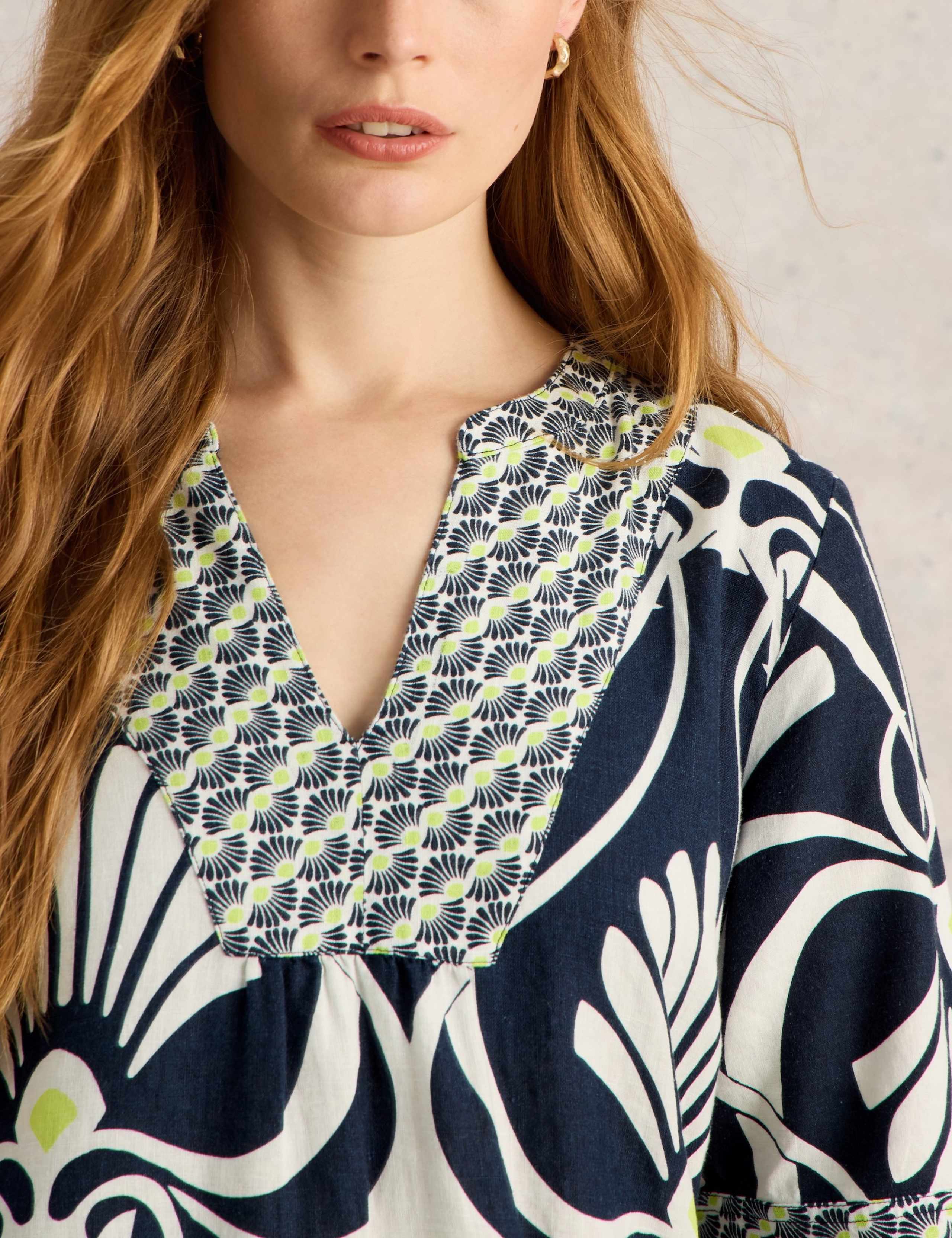 Pure Linen Printed Mini Tea Dress 5 of 6
