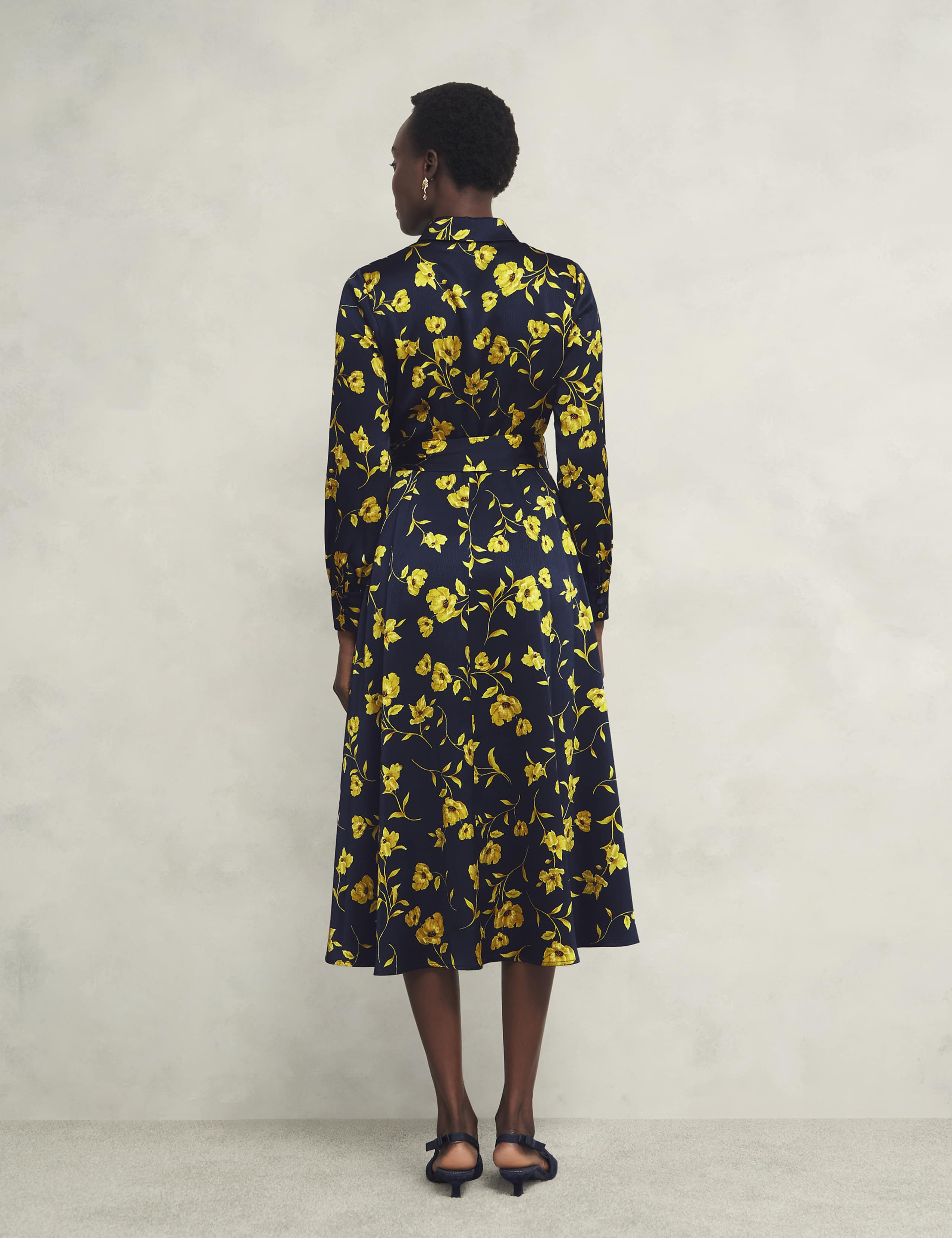 Floral Belted Midi Shirt Dress 3 of 7