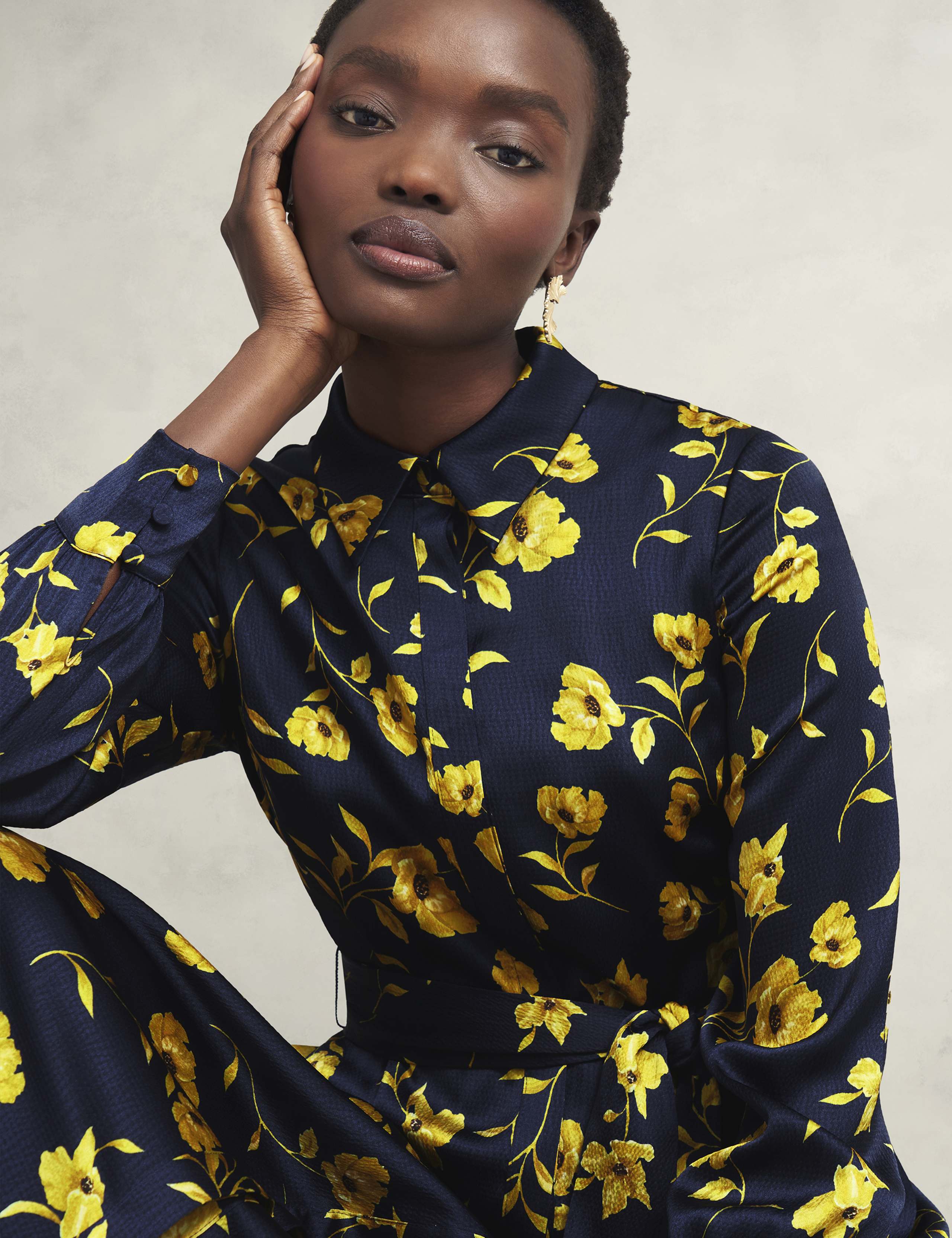 Floral Belted Midi Shirt Dress 5 of 7