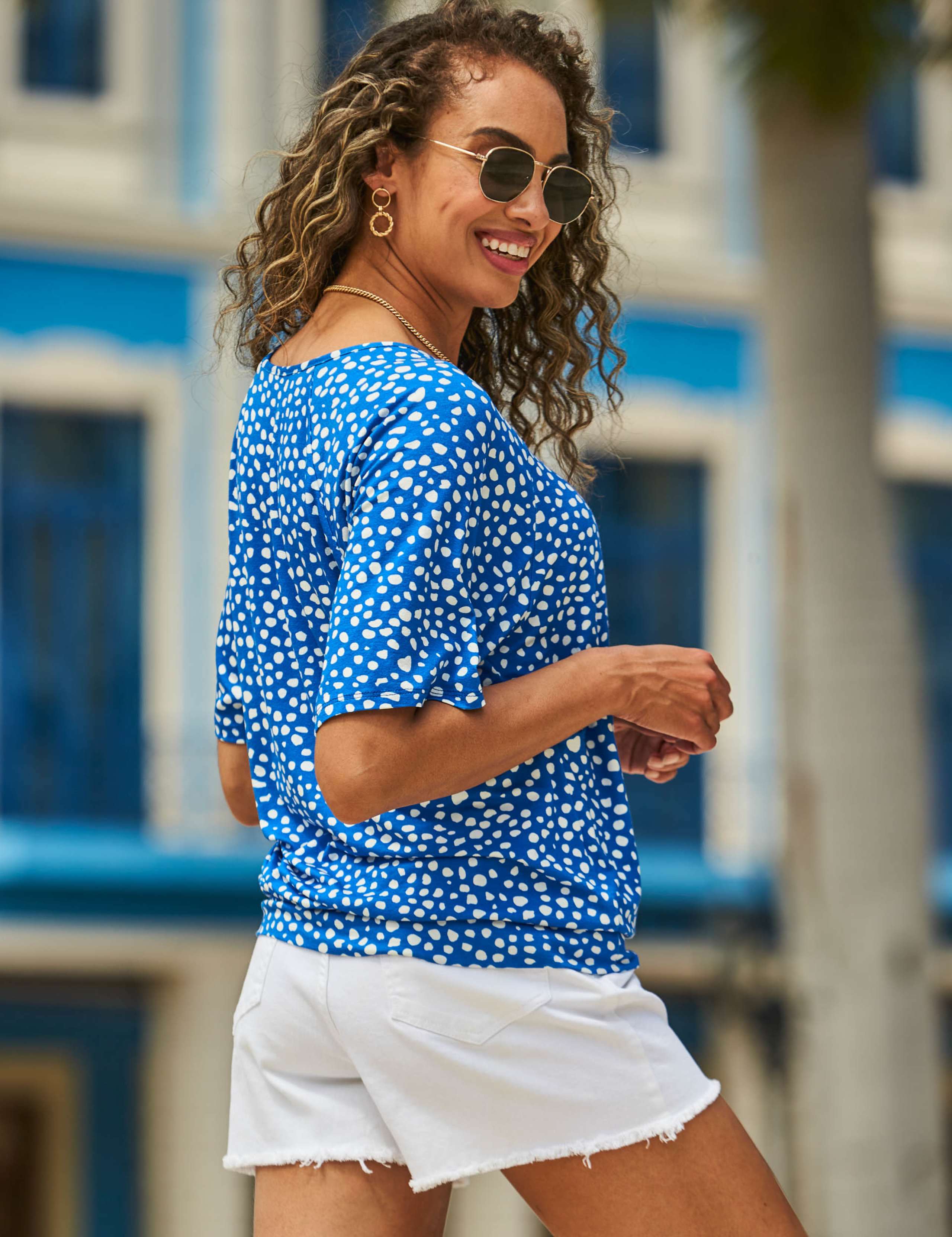 Jersey Polka Dot Relaxed Top 3 of 4