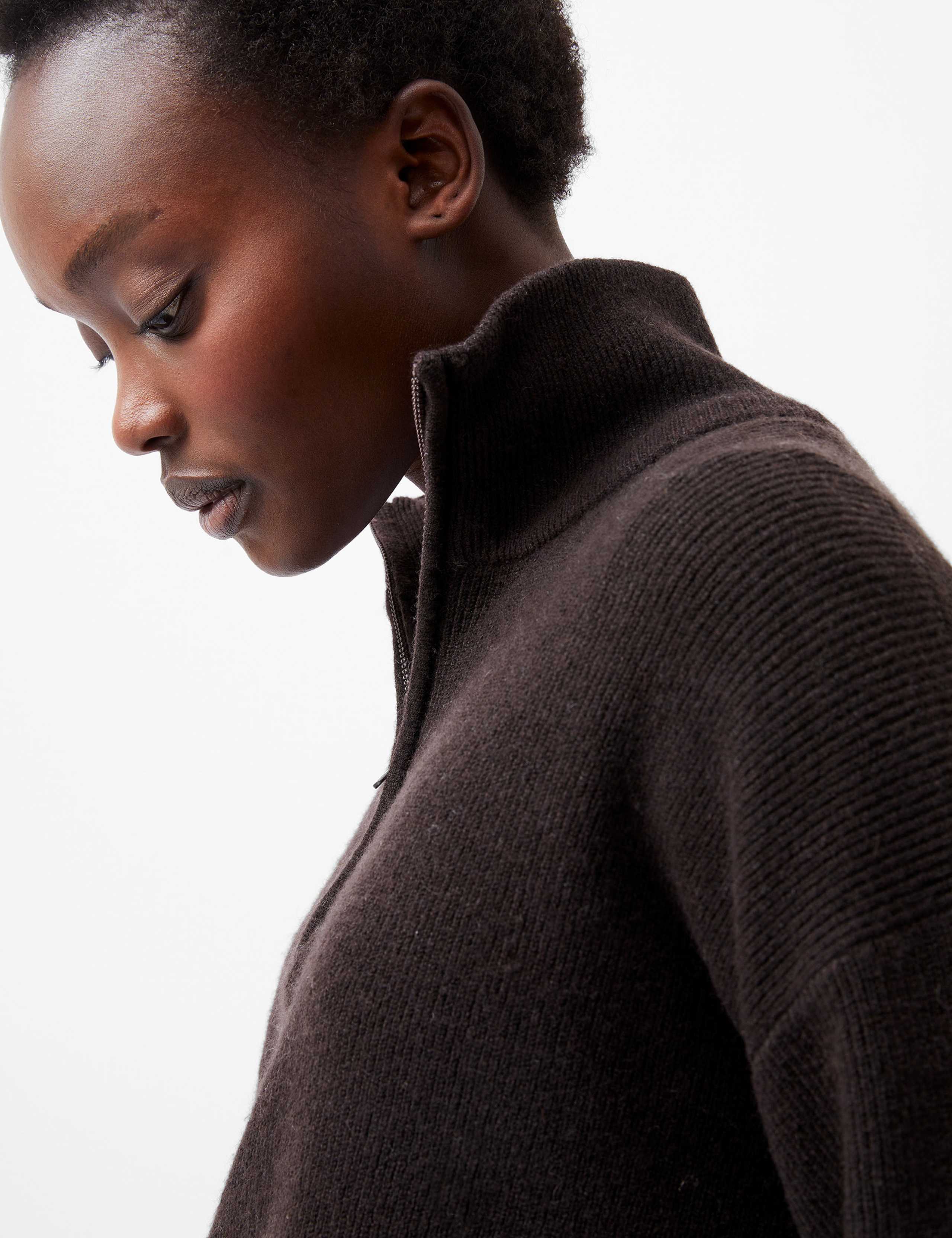 Ribbed Half Zip Jumper with Wool 3 of 4