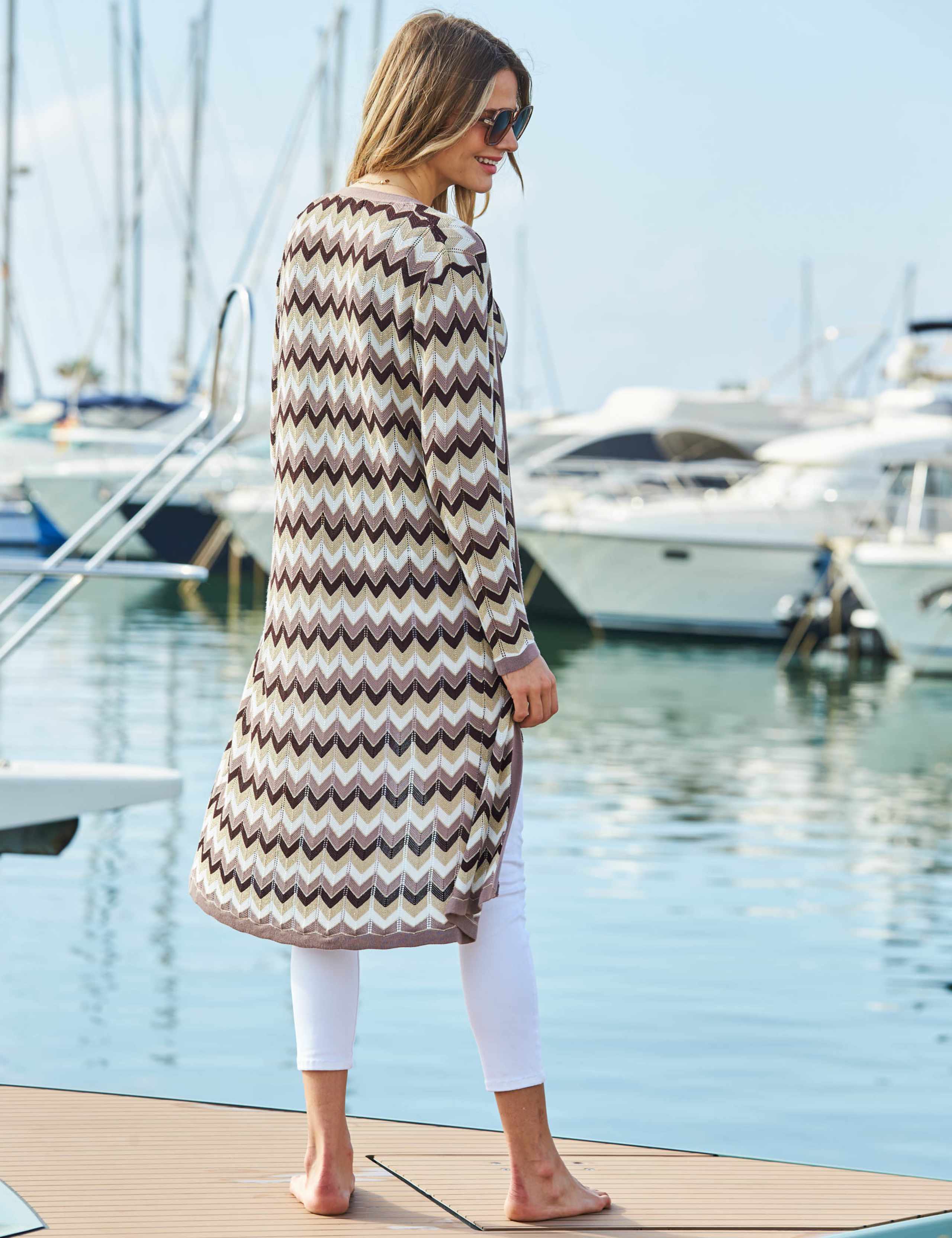 Sparkly Striped Knitted Longline Cardigan 3 of 3