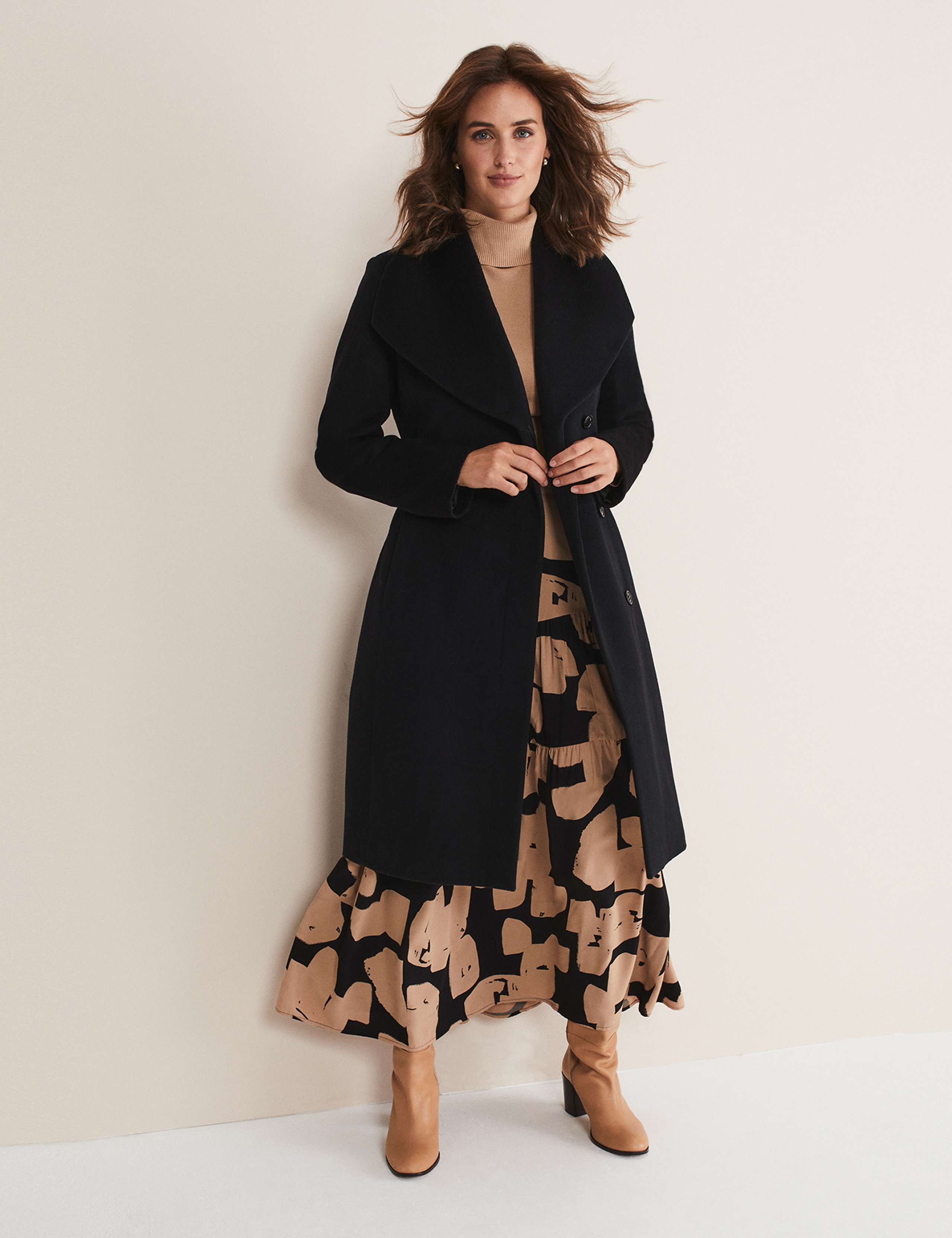 Wool Rich Collared Wrap Coat 3 of 8