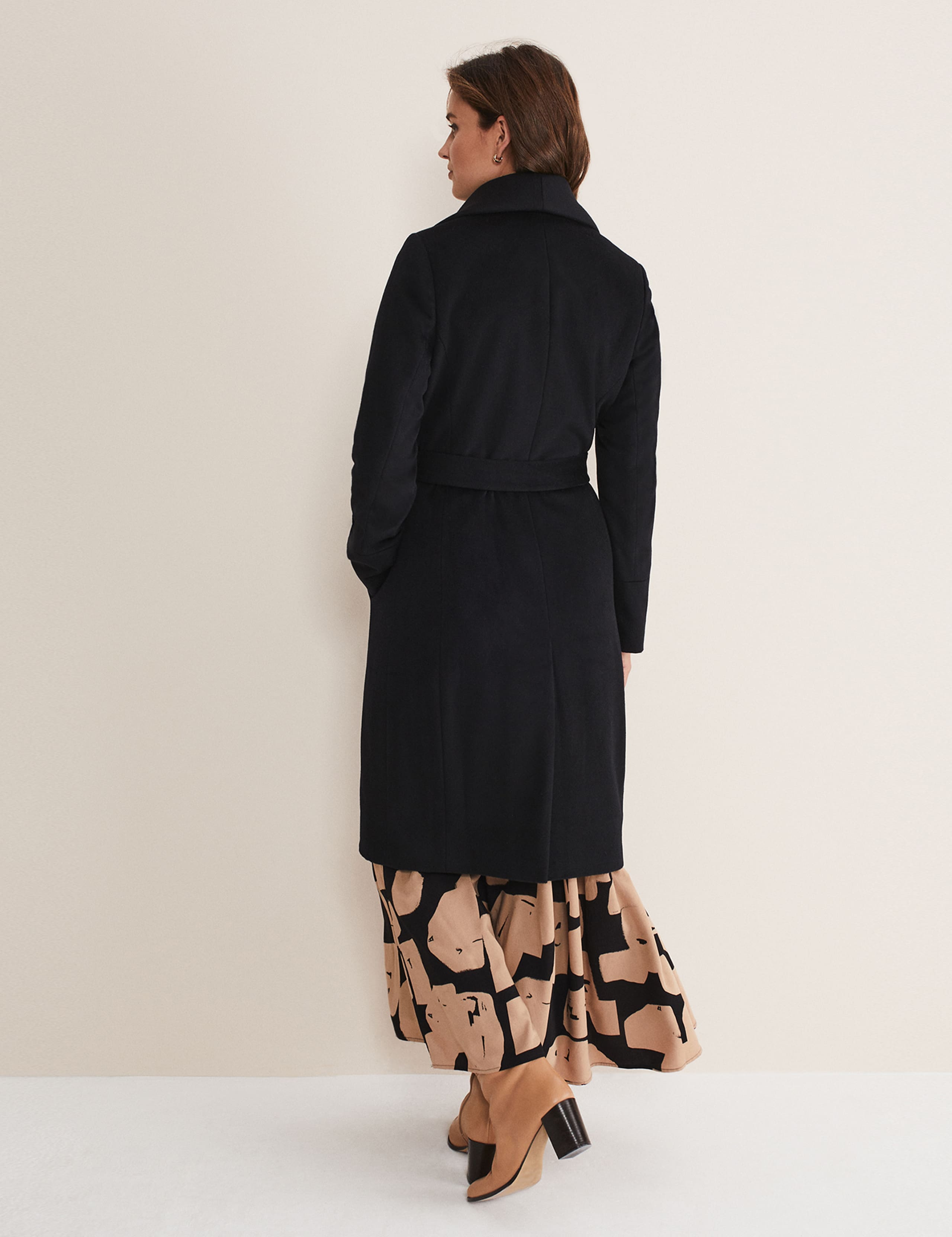 Wool Rich Collared Wrap Coat 4 of 8
