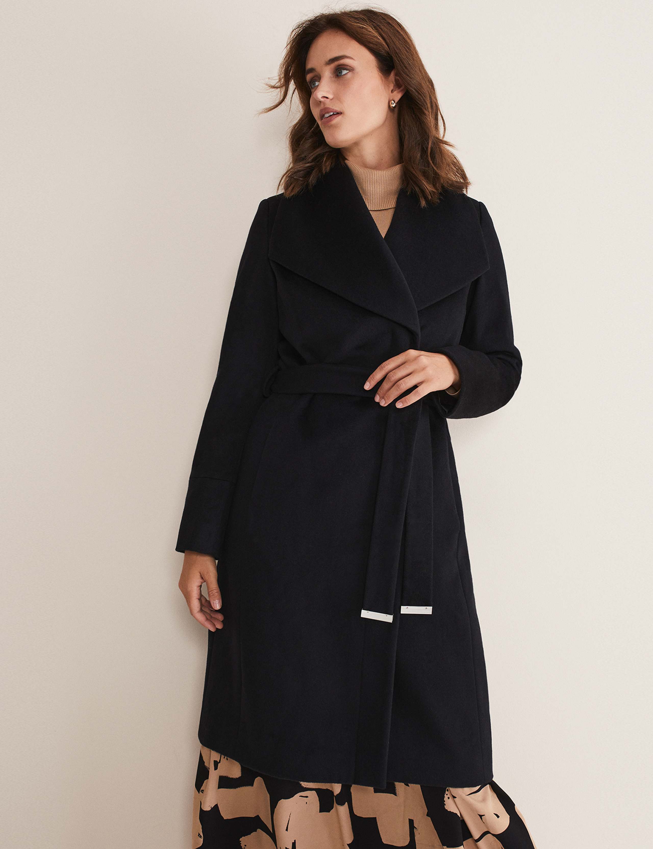 Wool Rich Collared Wrap Coat 6 of 8