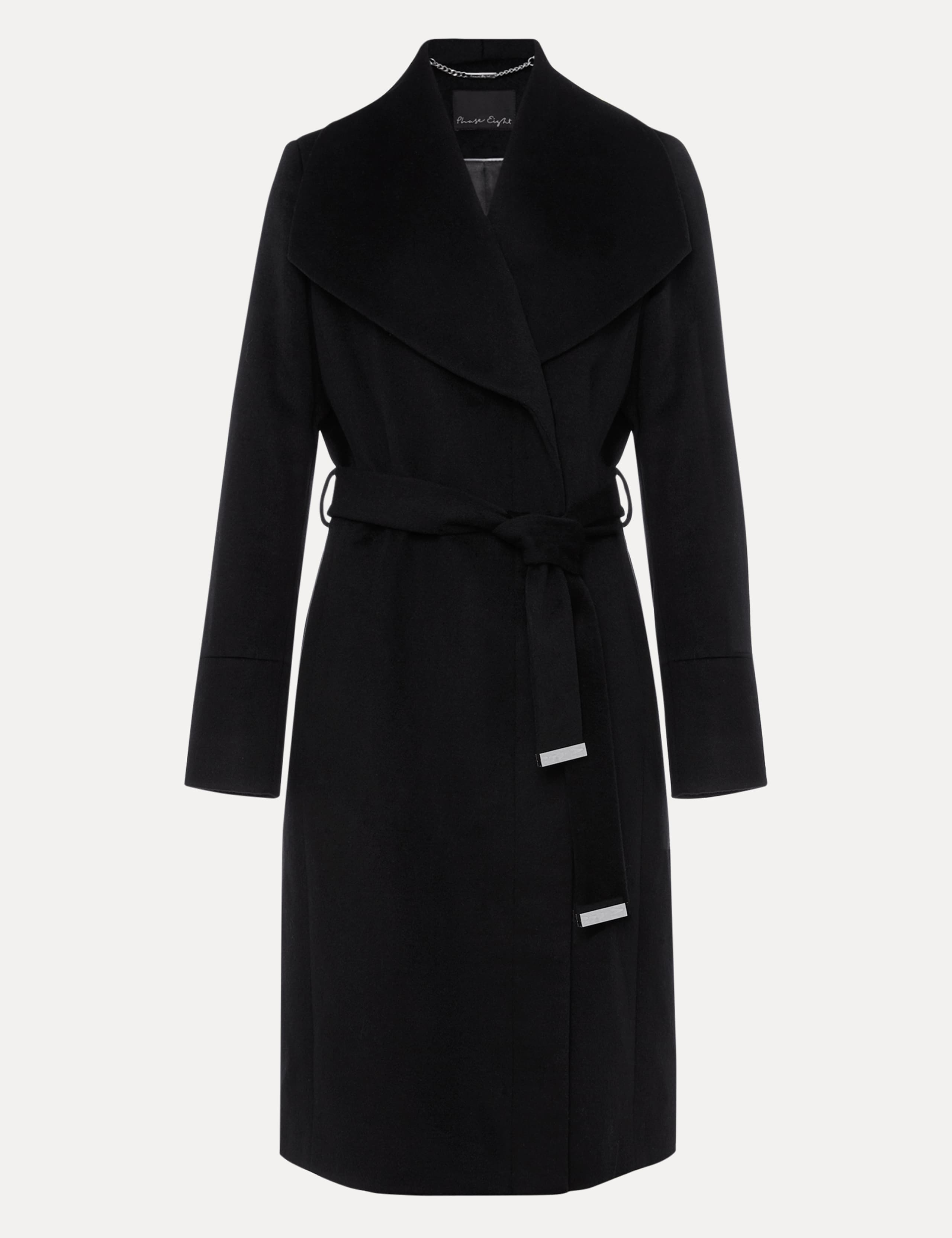 Wool Rich Collared Wrap Coat 2 of 8