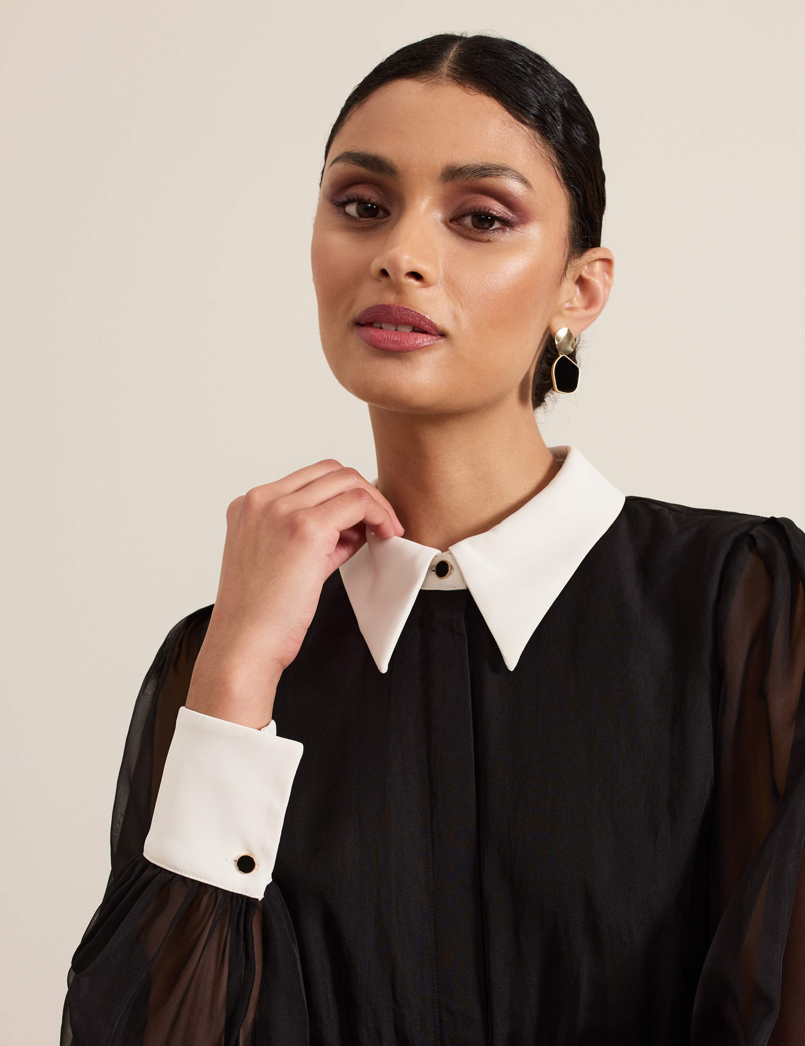 Belted Long Sleeve Waisted Jumpsuit 5 of 8
