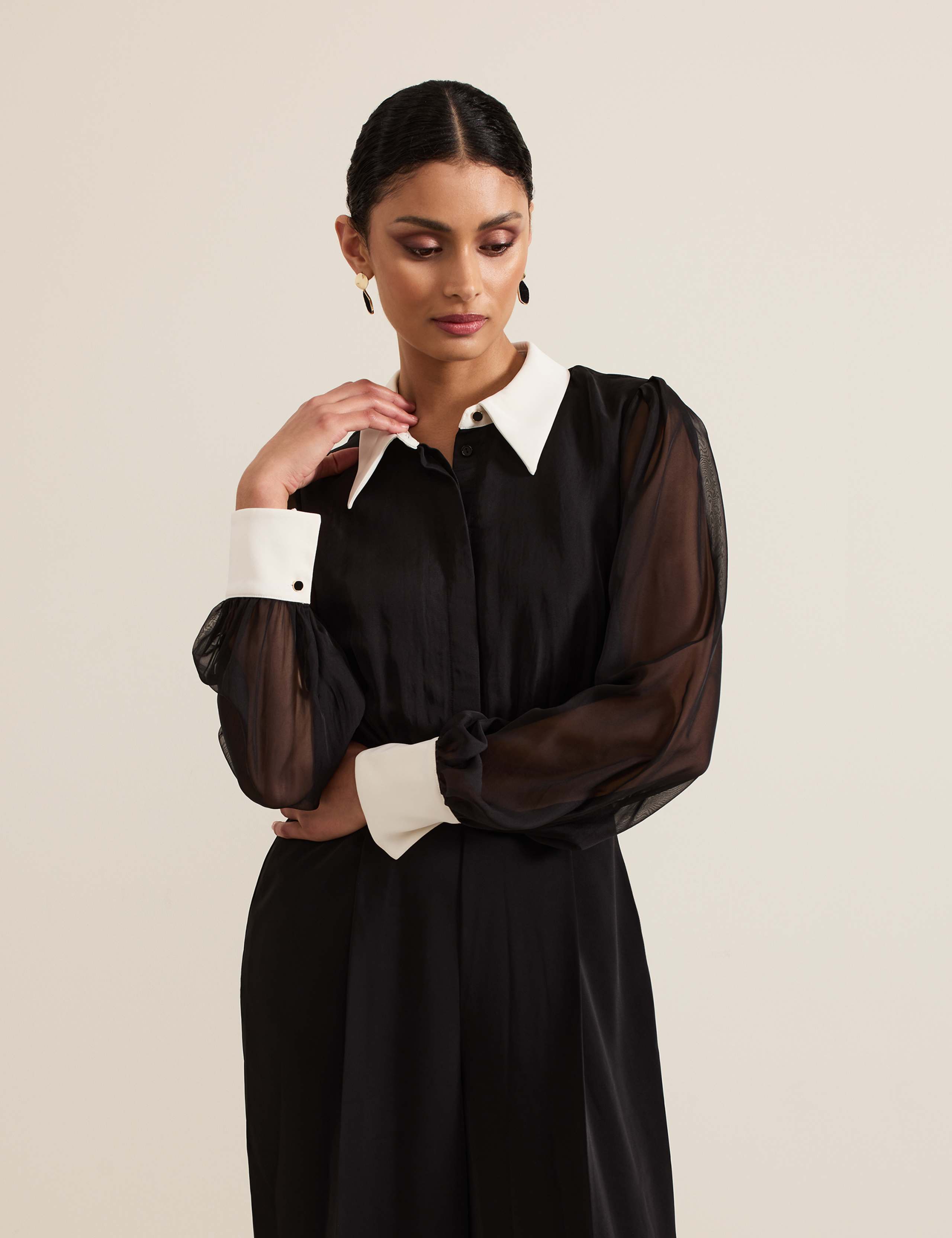 Belted Long Sleeve Waisted Jumpsuit 8 of 8