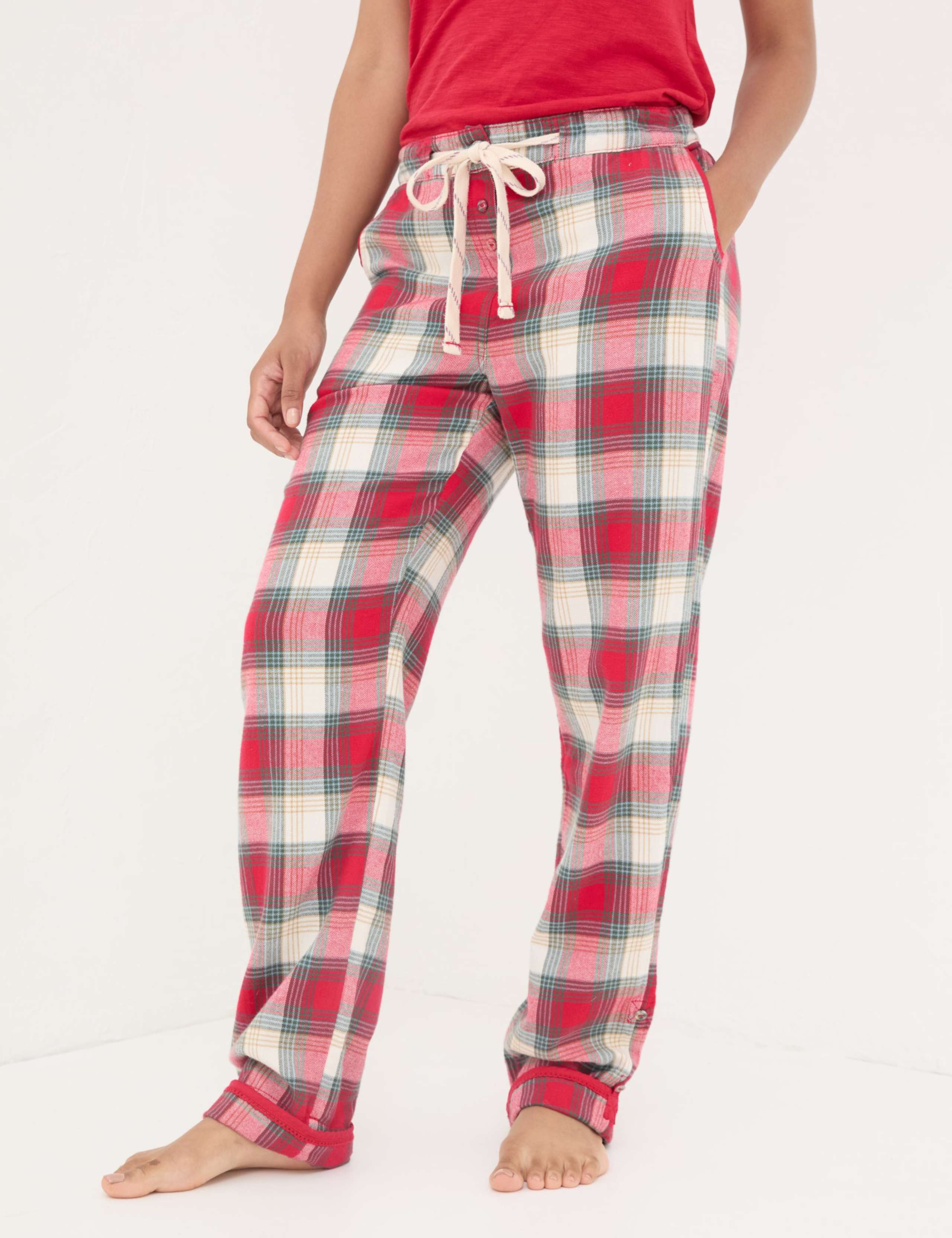 Pure Cotton Checked Pyjama Bottoms 2 of 4