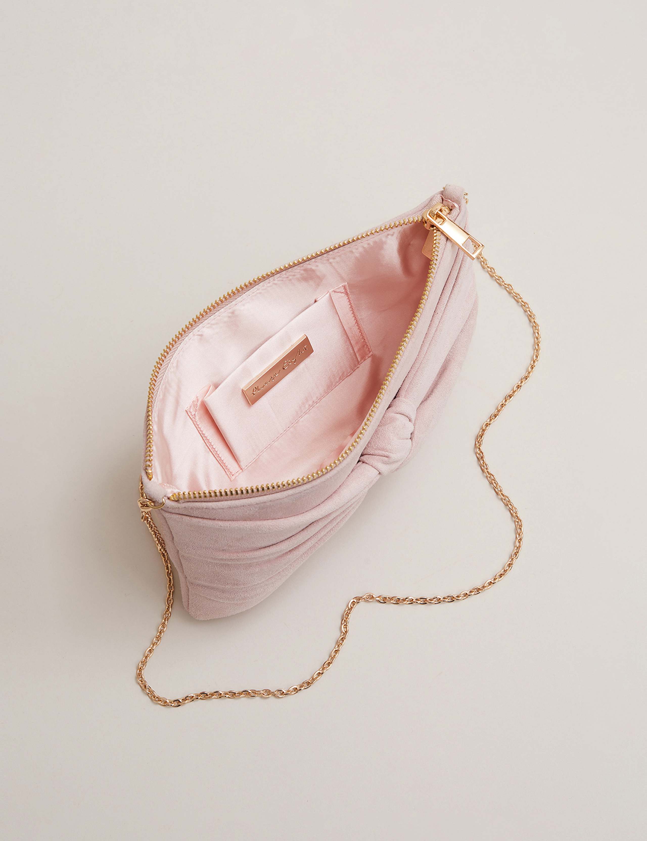 Suede Knotted Detail Clutch Bag 7 of 8
