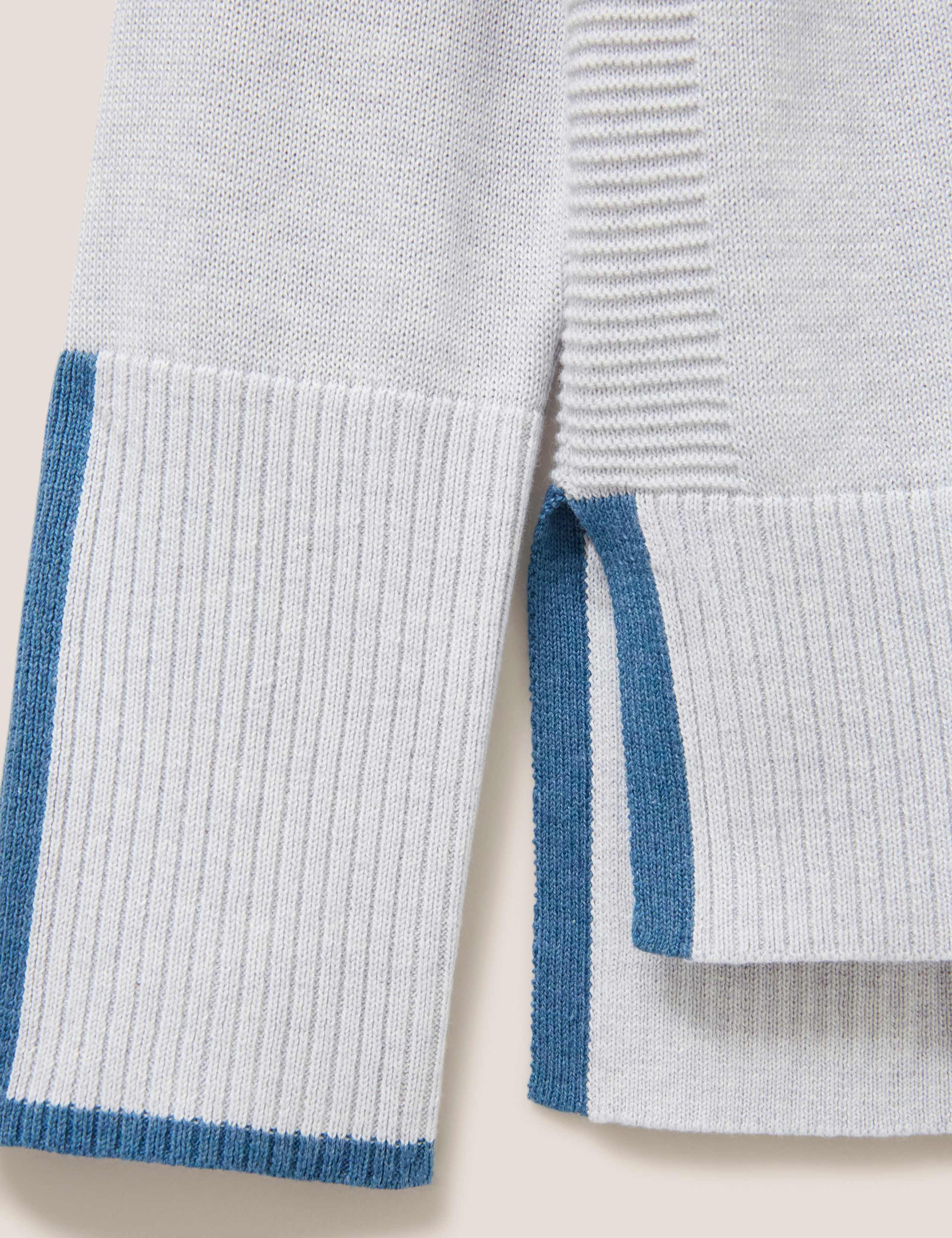 Cotton Rich Crew Neck Stepped Hem Jumper 6 of 6