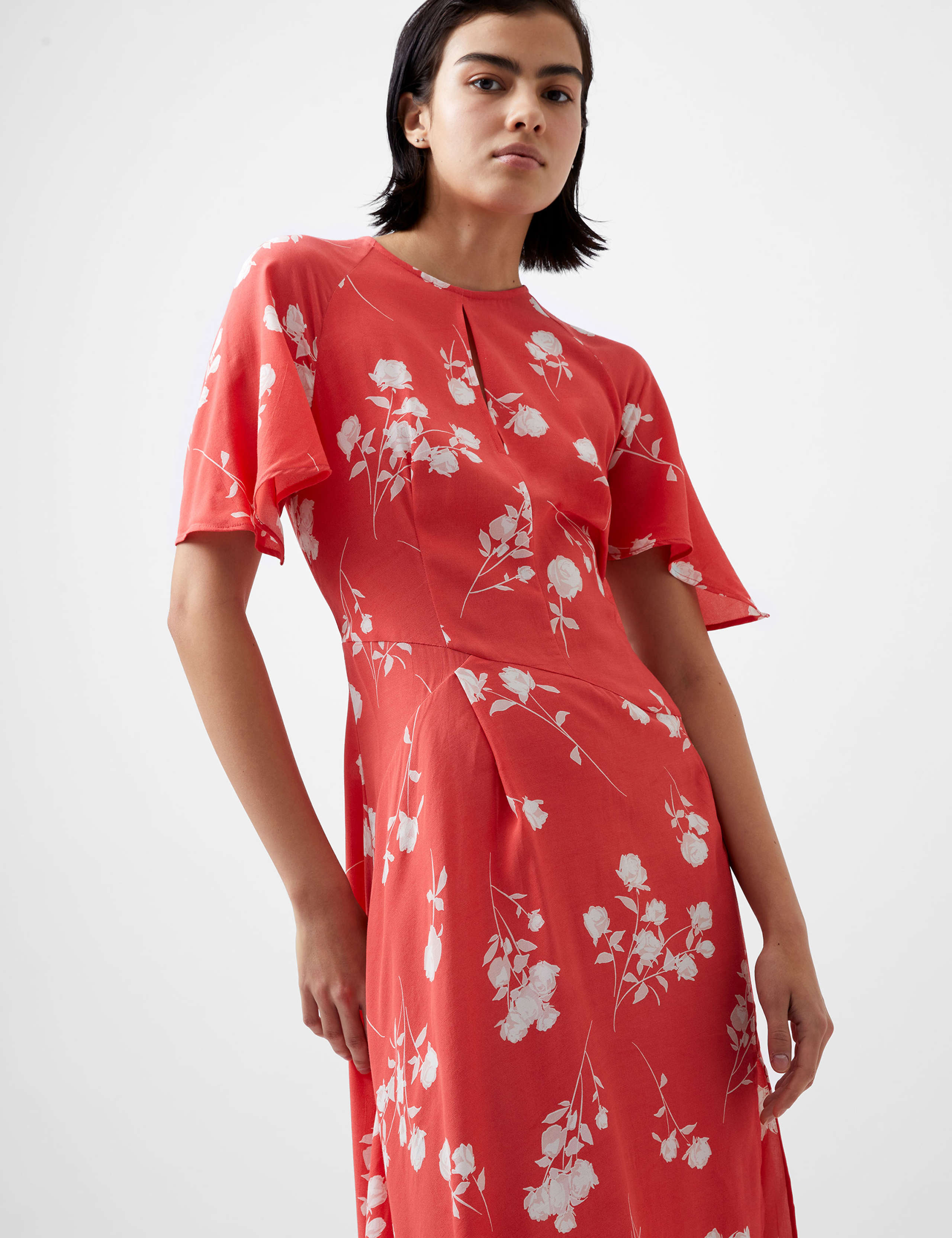 Floral Crew Neck Midi Skater Dress 4 of 4