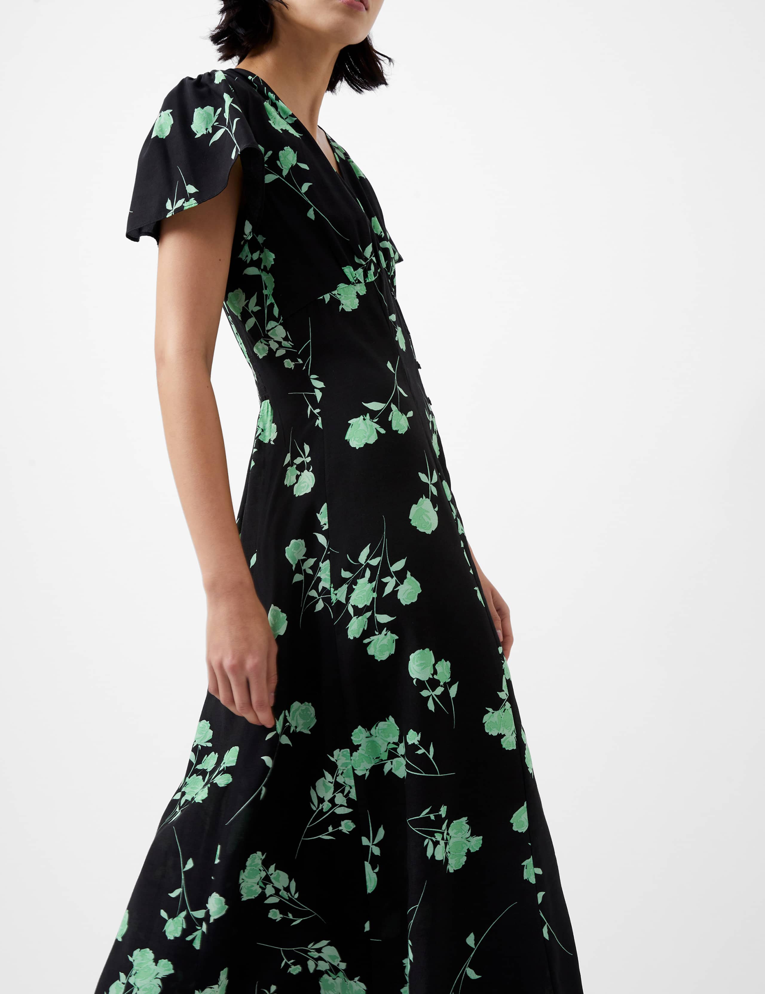 Floral V-Neck Midi Tea Dress 4 of 4