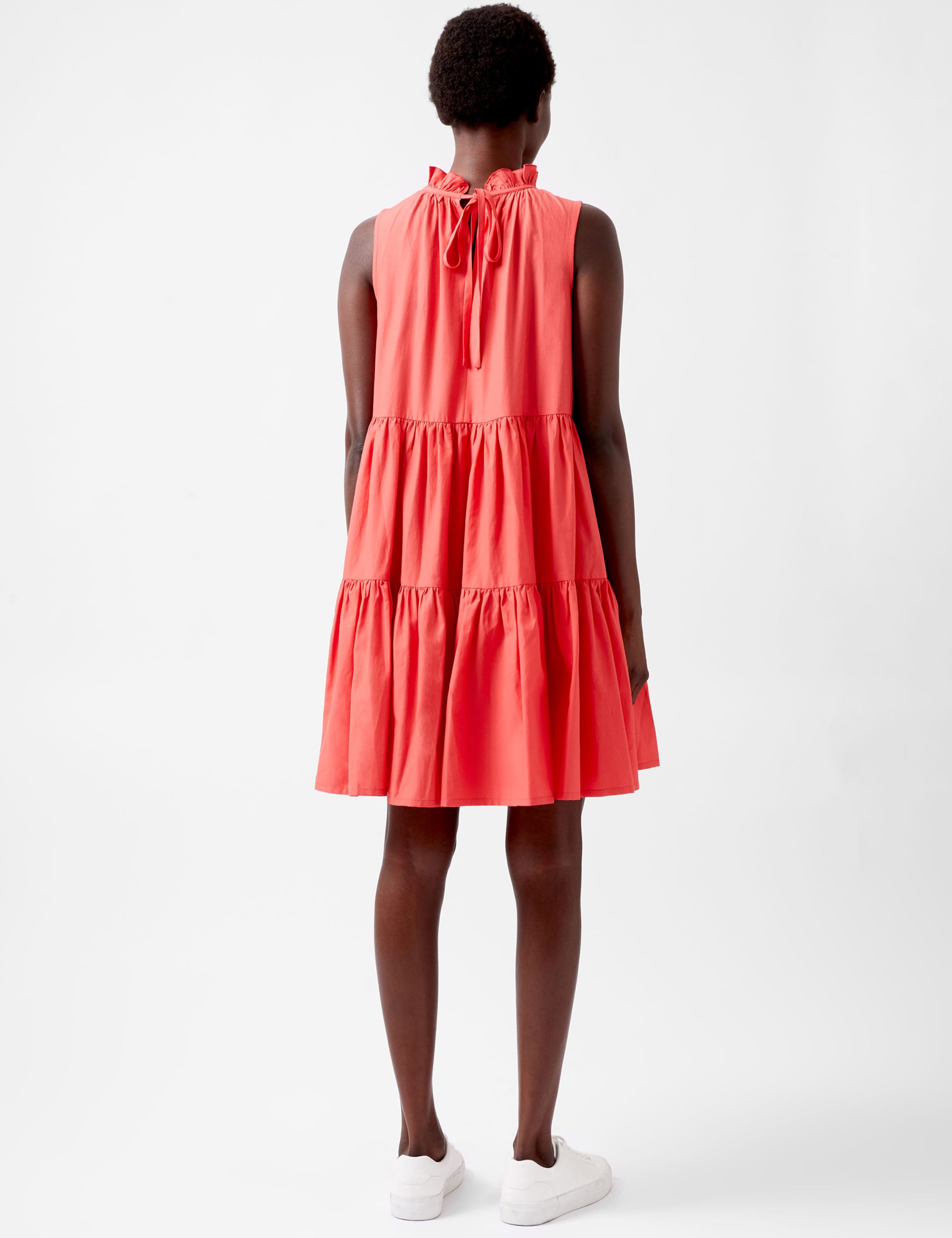 Pure Cotton Poplin High Neck Tiered Dress 3 of 4