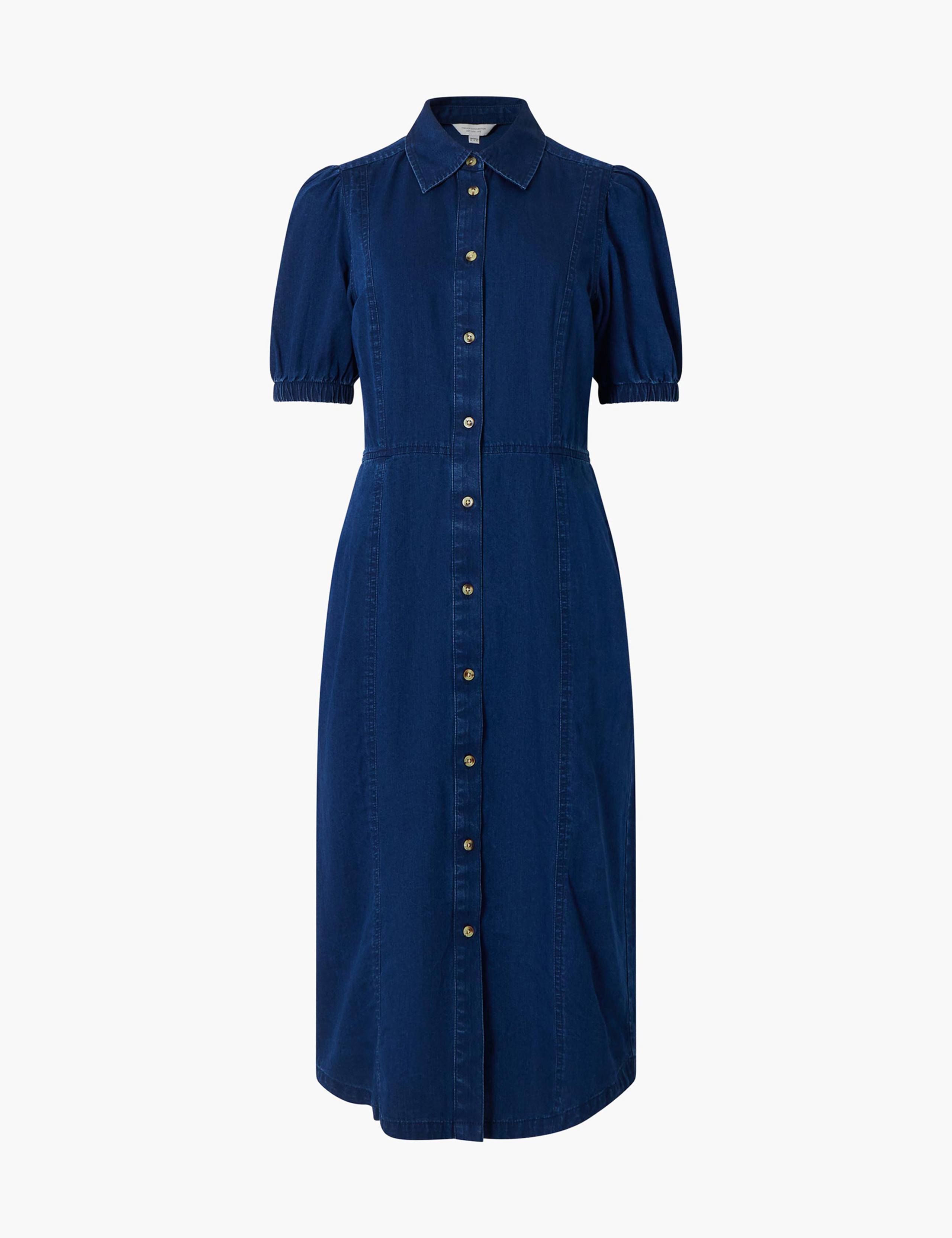 Pure Cotton Collared Midi Shirt Dress 2 of 4