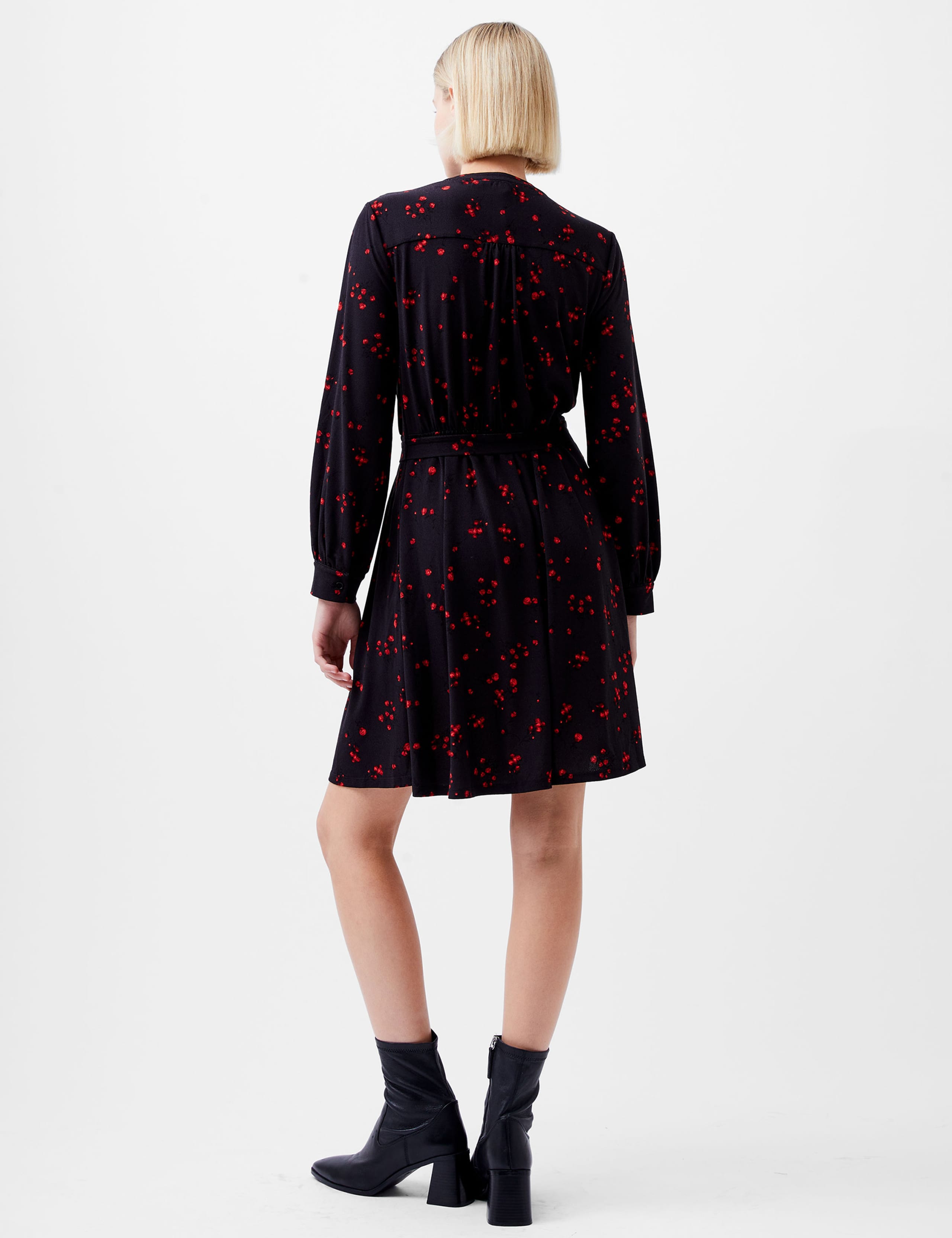 Floral Print High Neck Shirt Dress 3 of 3