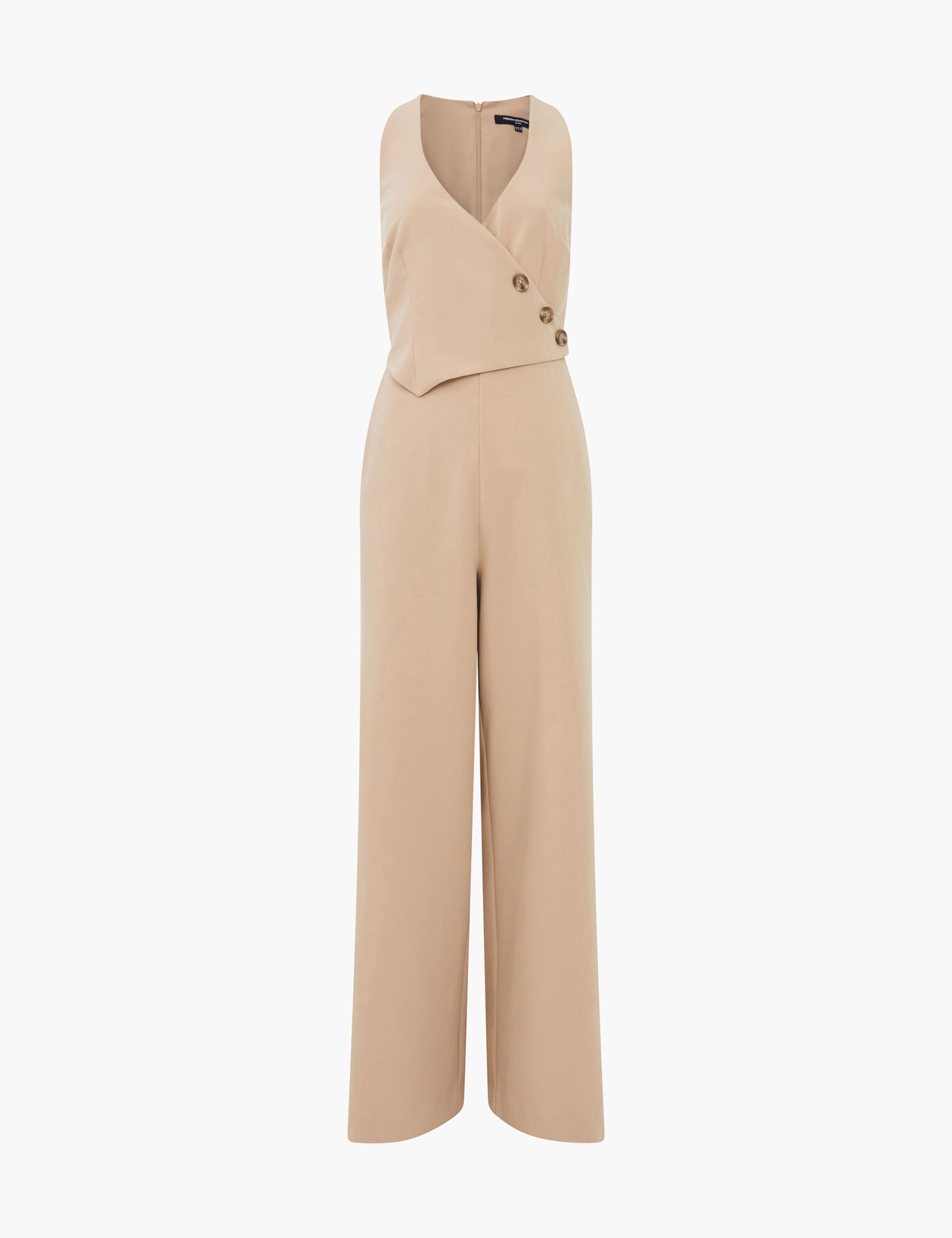 Button Front Sleeveless Jumpsuit 2 of 4