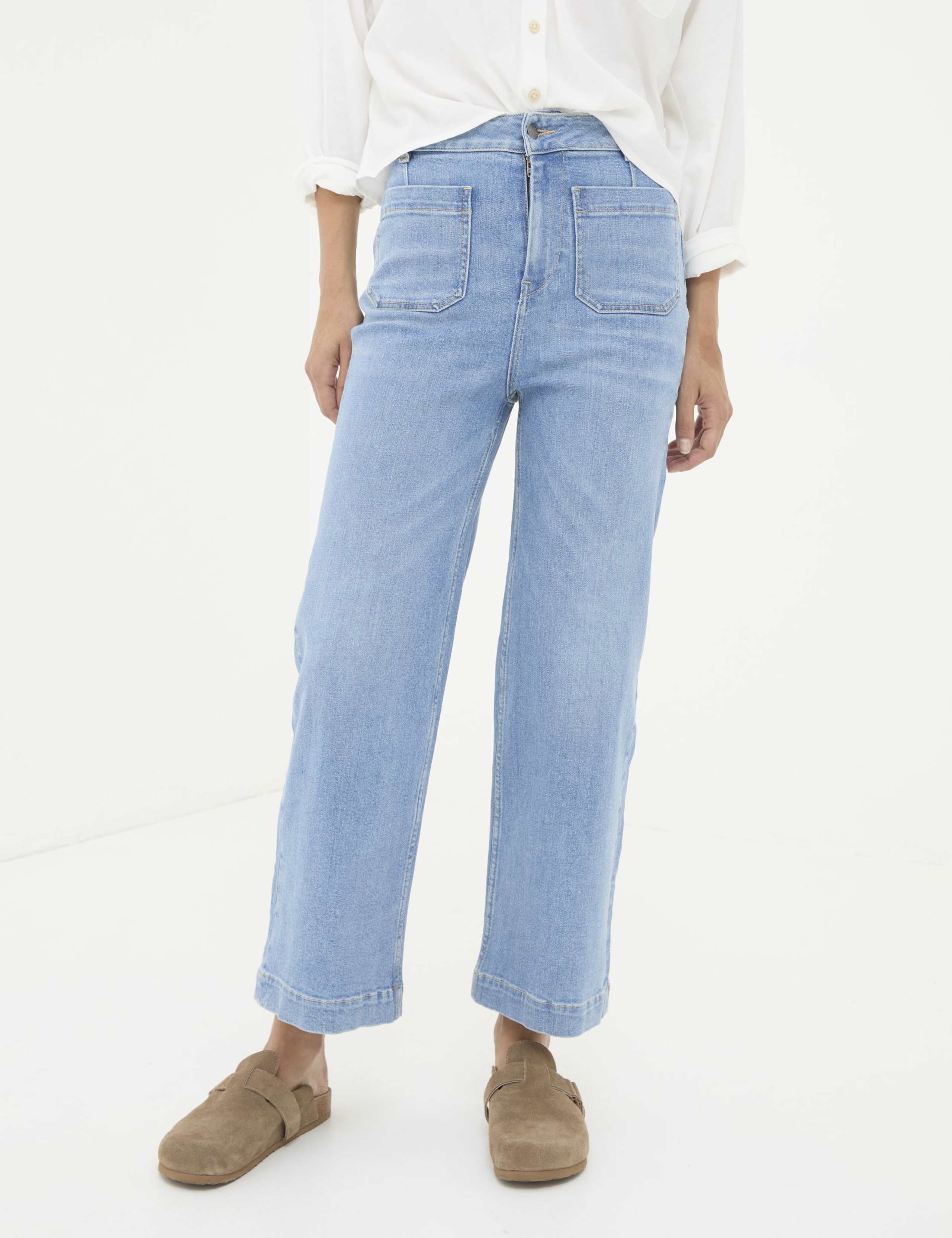High Waisted Wide Leg Cropped Jeans 3 of 7