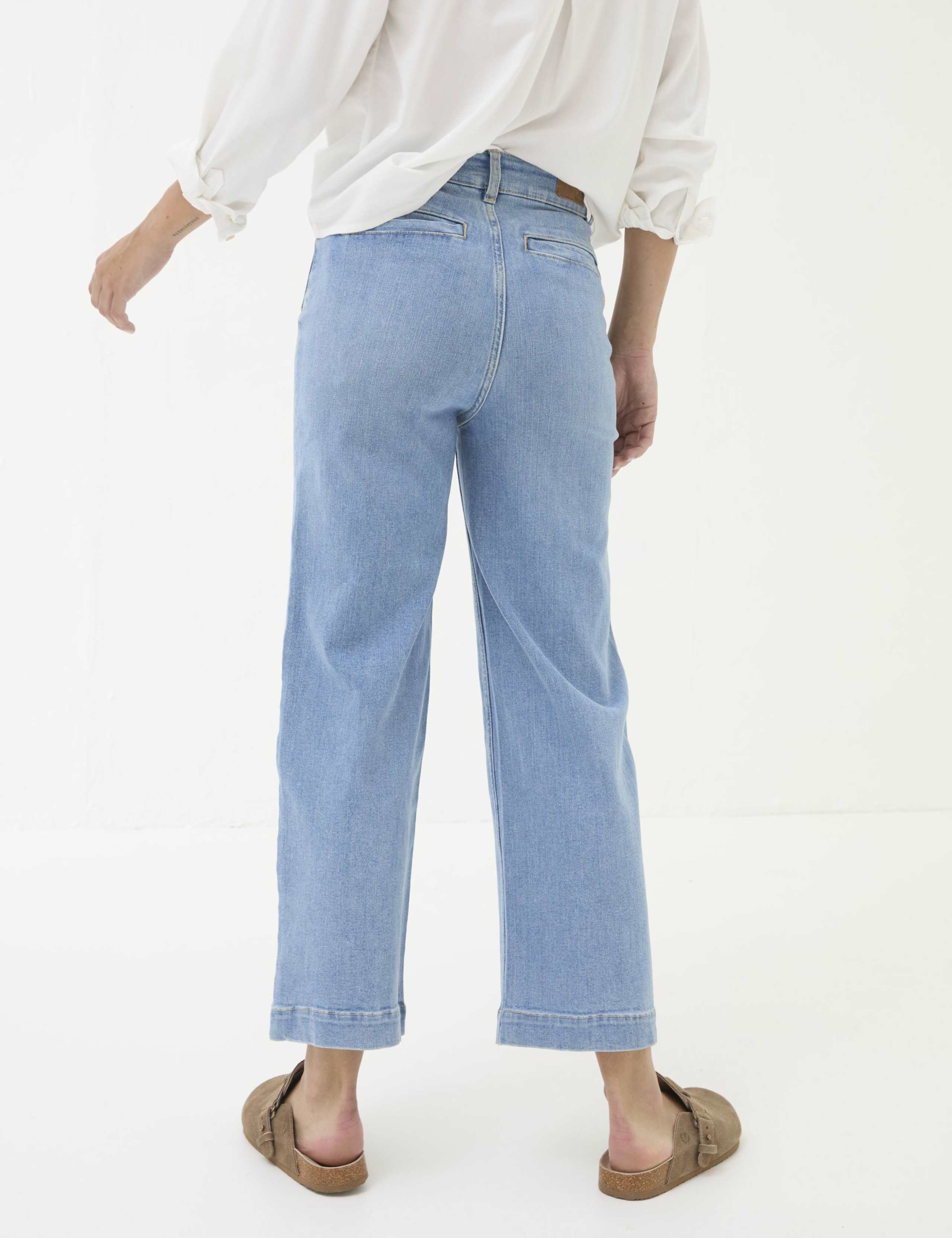 High Waisted Wide Leg Cropped Jeans 4 of 7