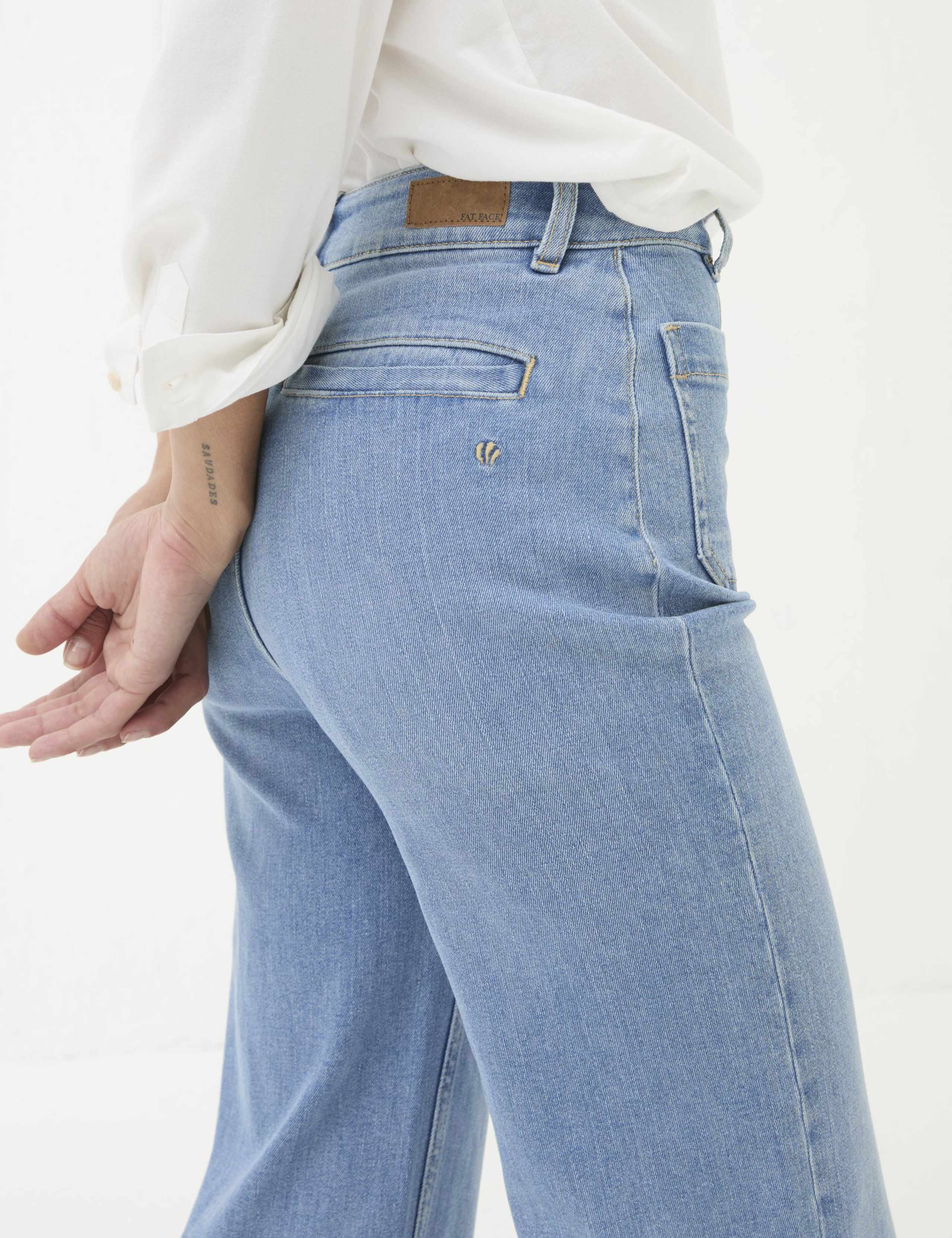 High Waisted Wide Leg Cropped Jeans 6 of 7