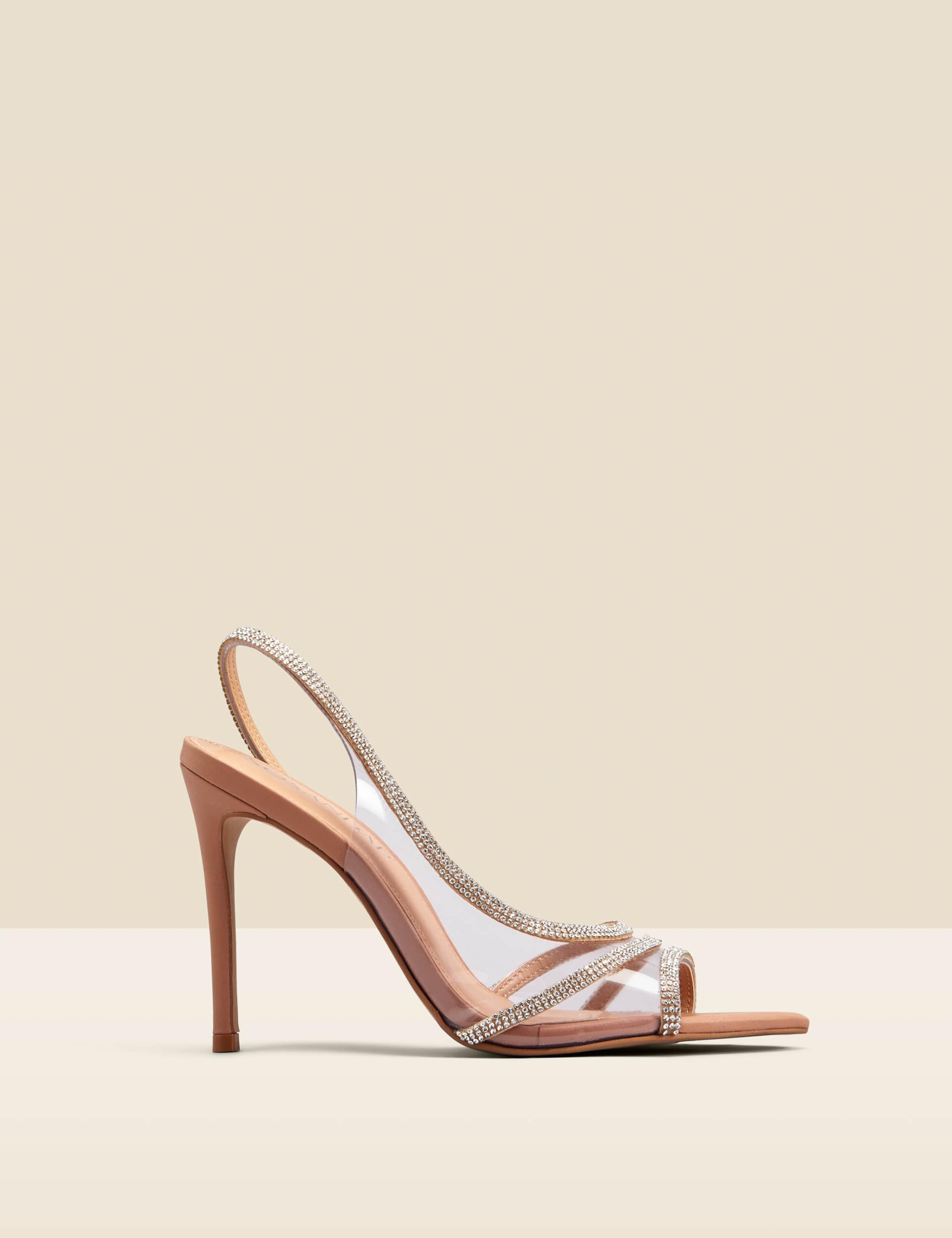 Sparkle Stiletto Heel Pointed Sandals 1 of 5