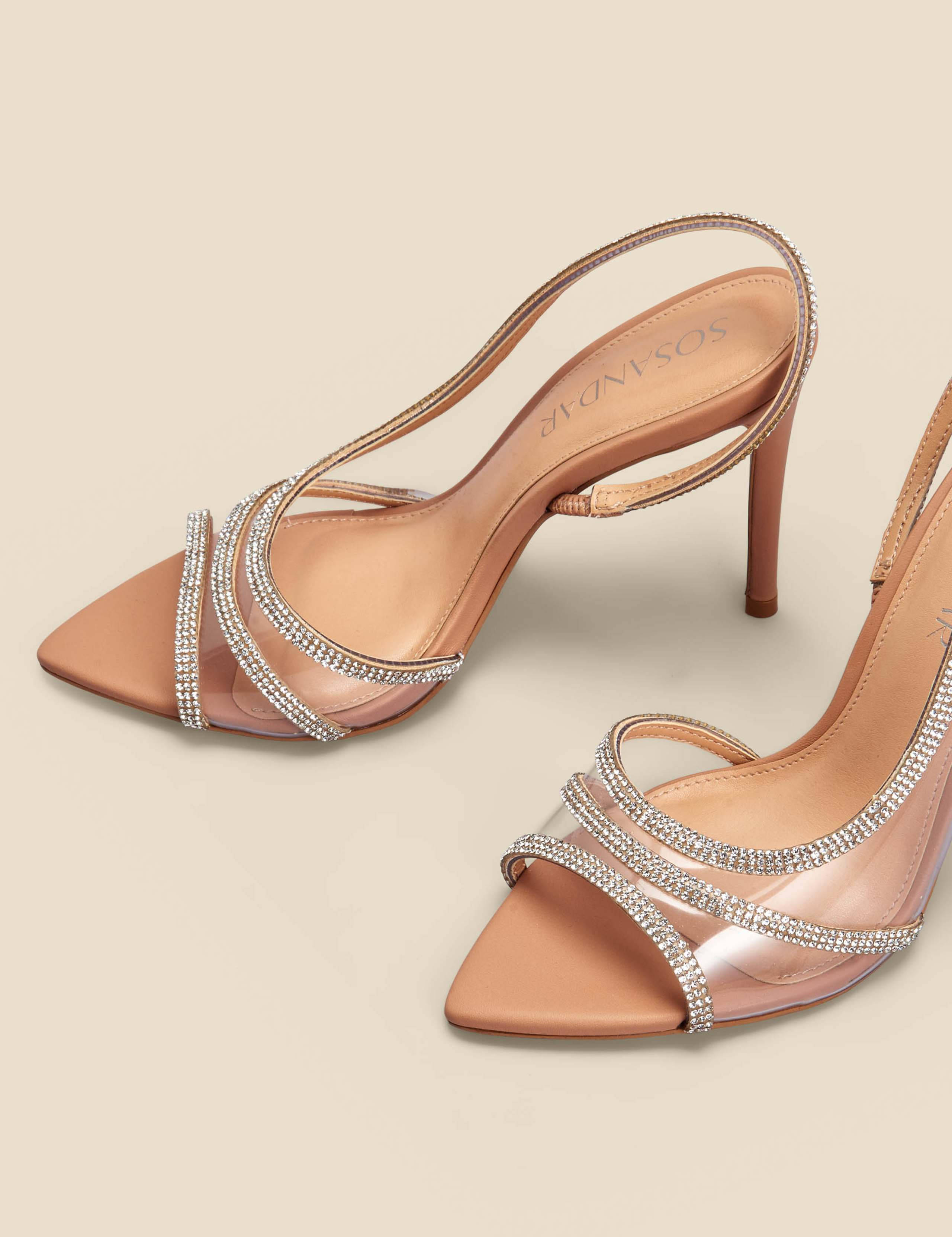 Sparkle Stiletto Heel Pointed Sandals 4 of 5