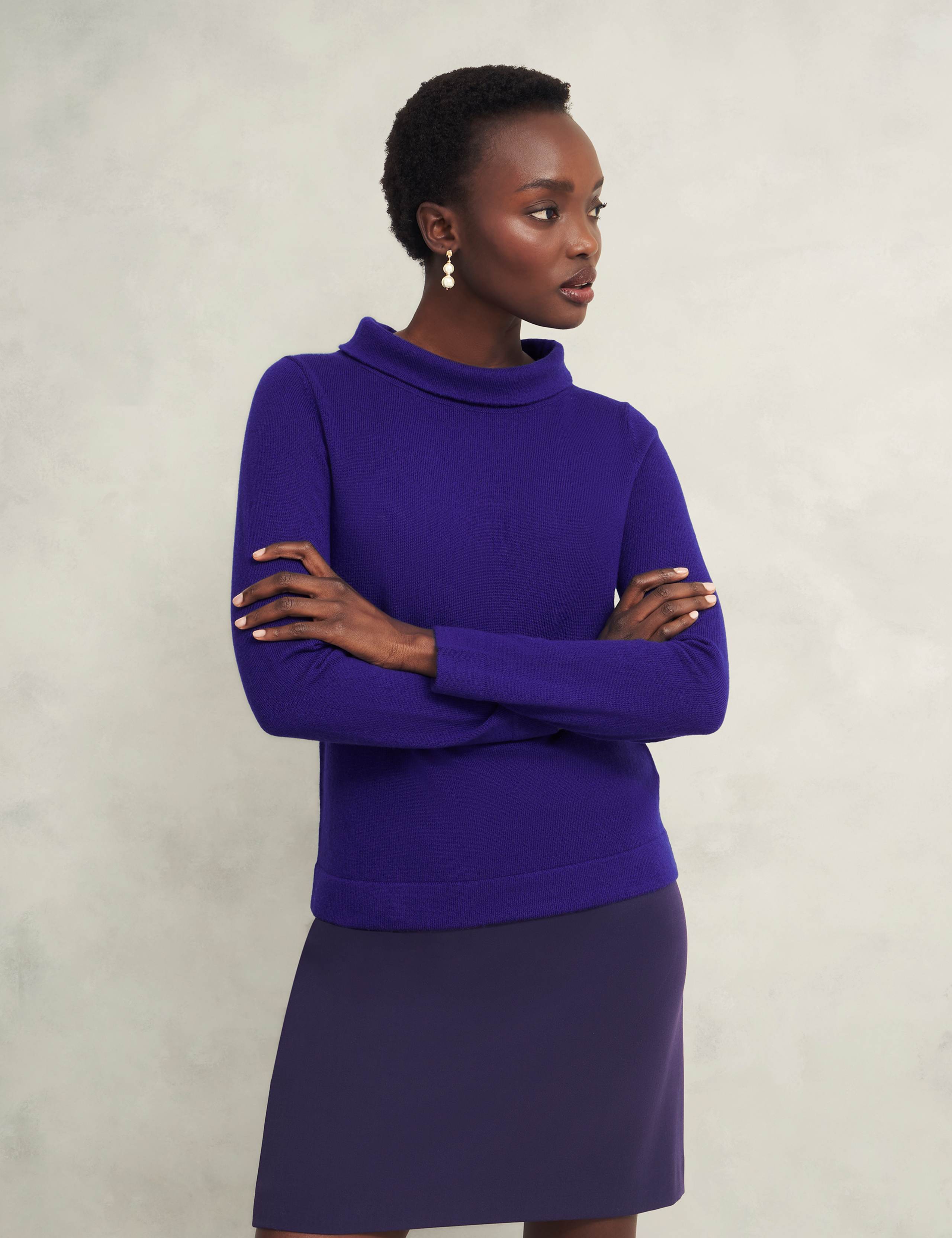 Merino Wool Rich Textured Roll Neck Jumper 3 of 6