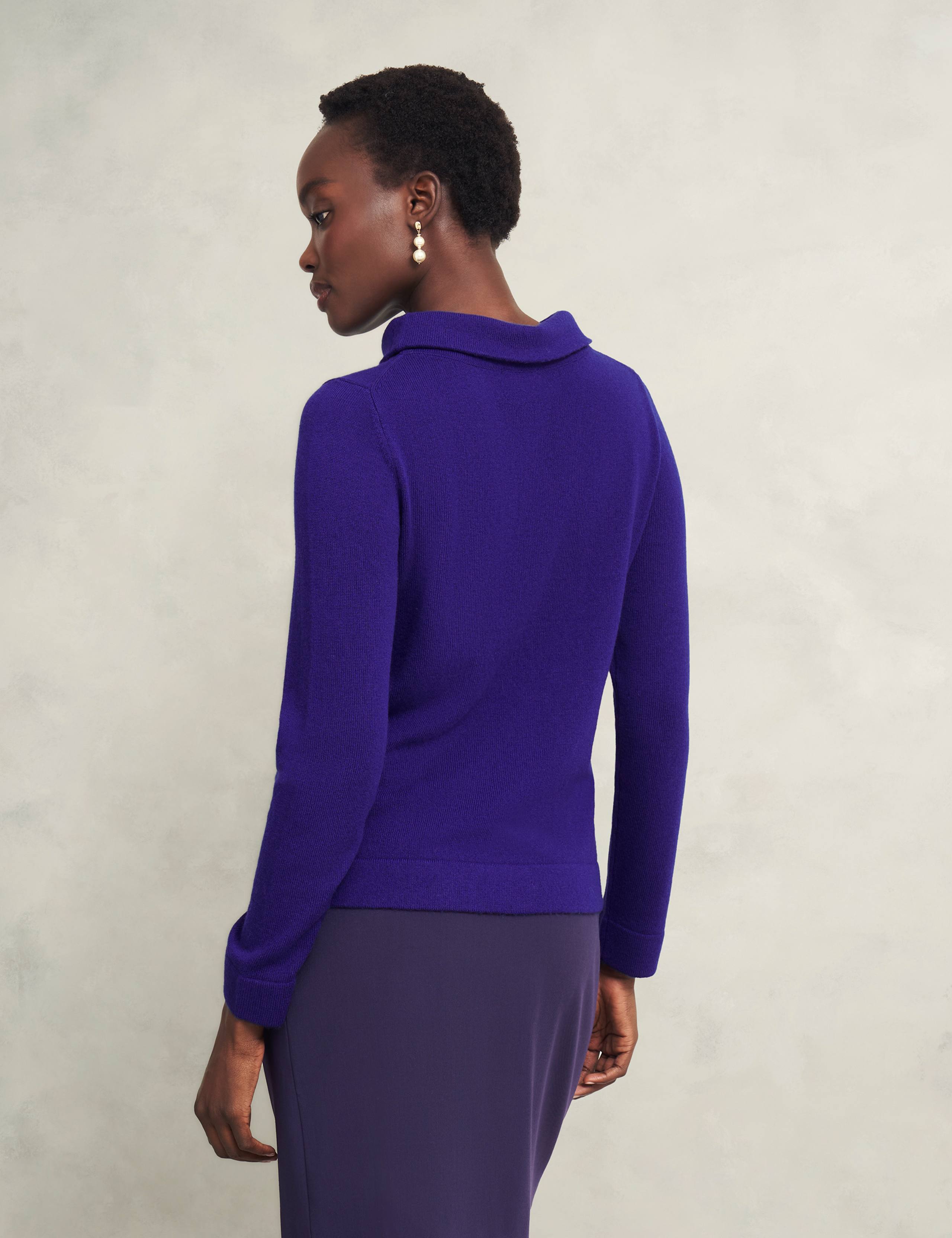 Merino Wool Rich Textured Roll Neck Jumper 4 of 6