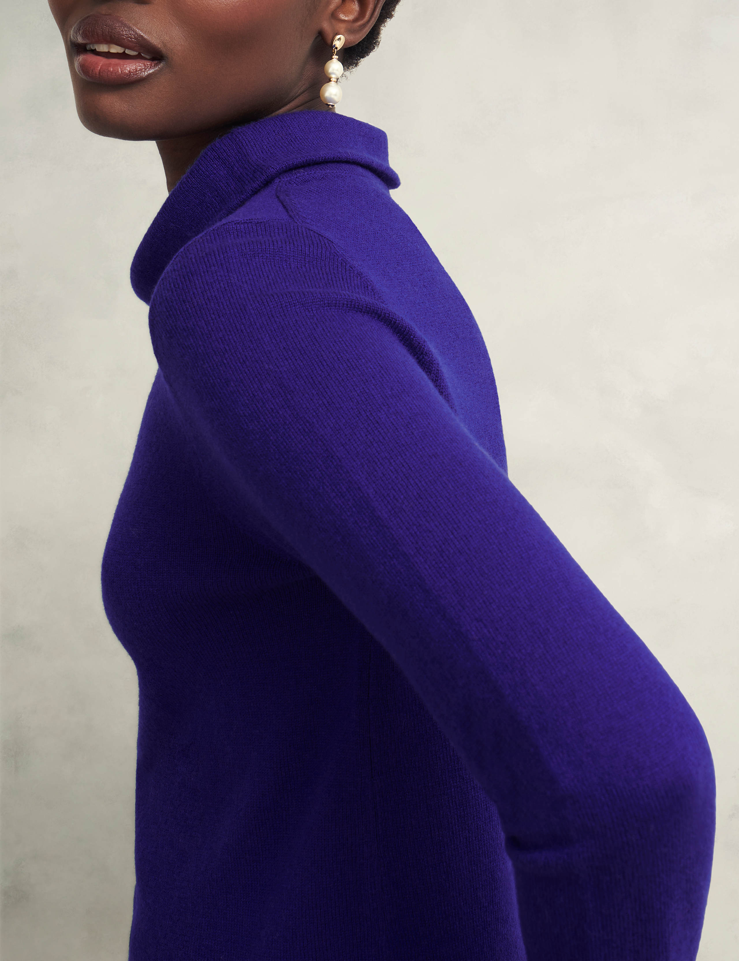 Merino Wool Rich Textured Roll Neck Jumper 5 of 6
