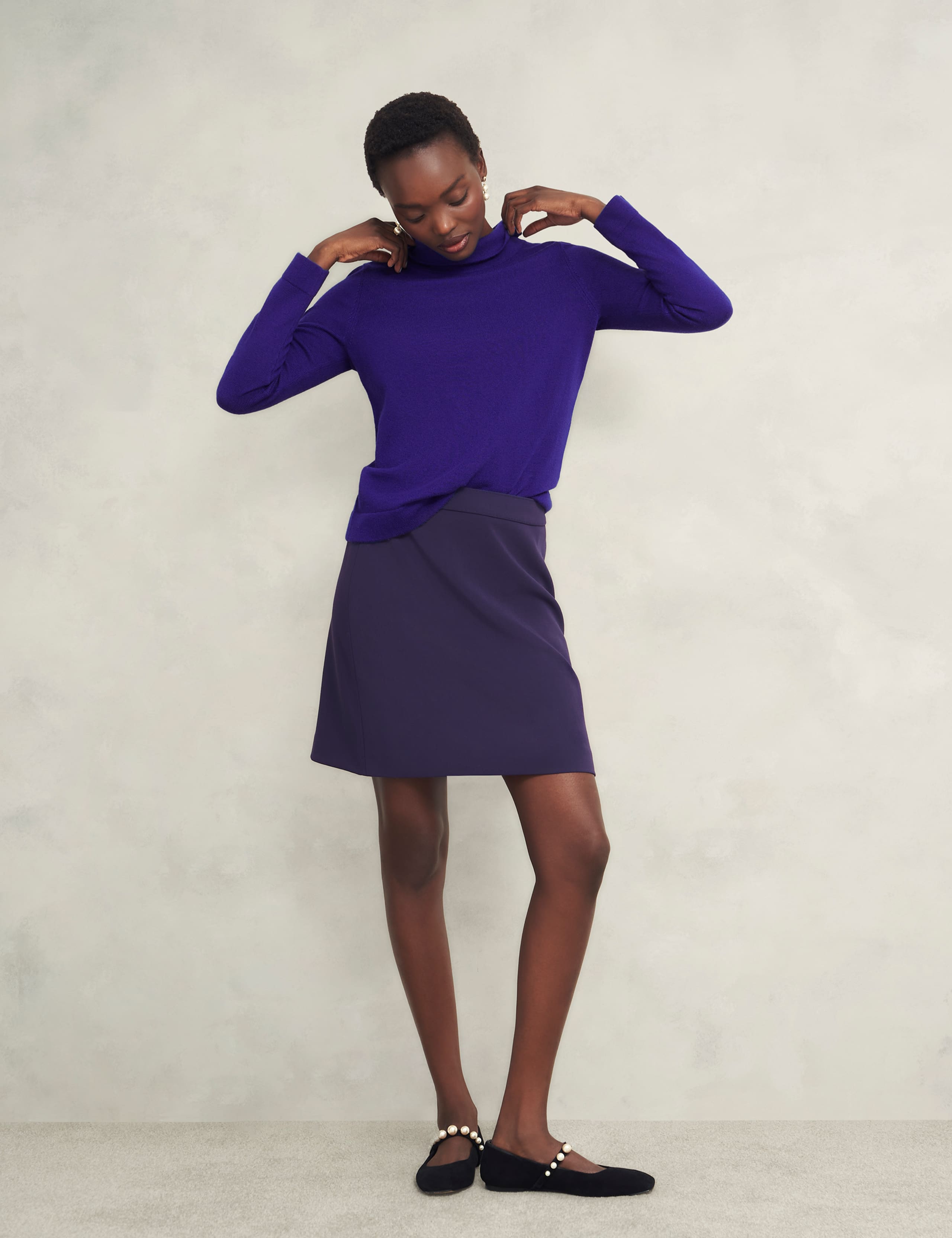 Merino Wool Rich Textured Roll Neck Jumper 6 of 6