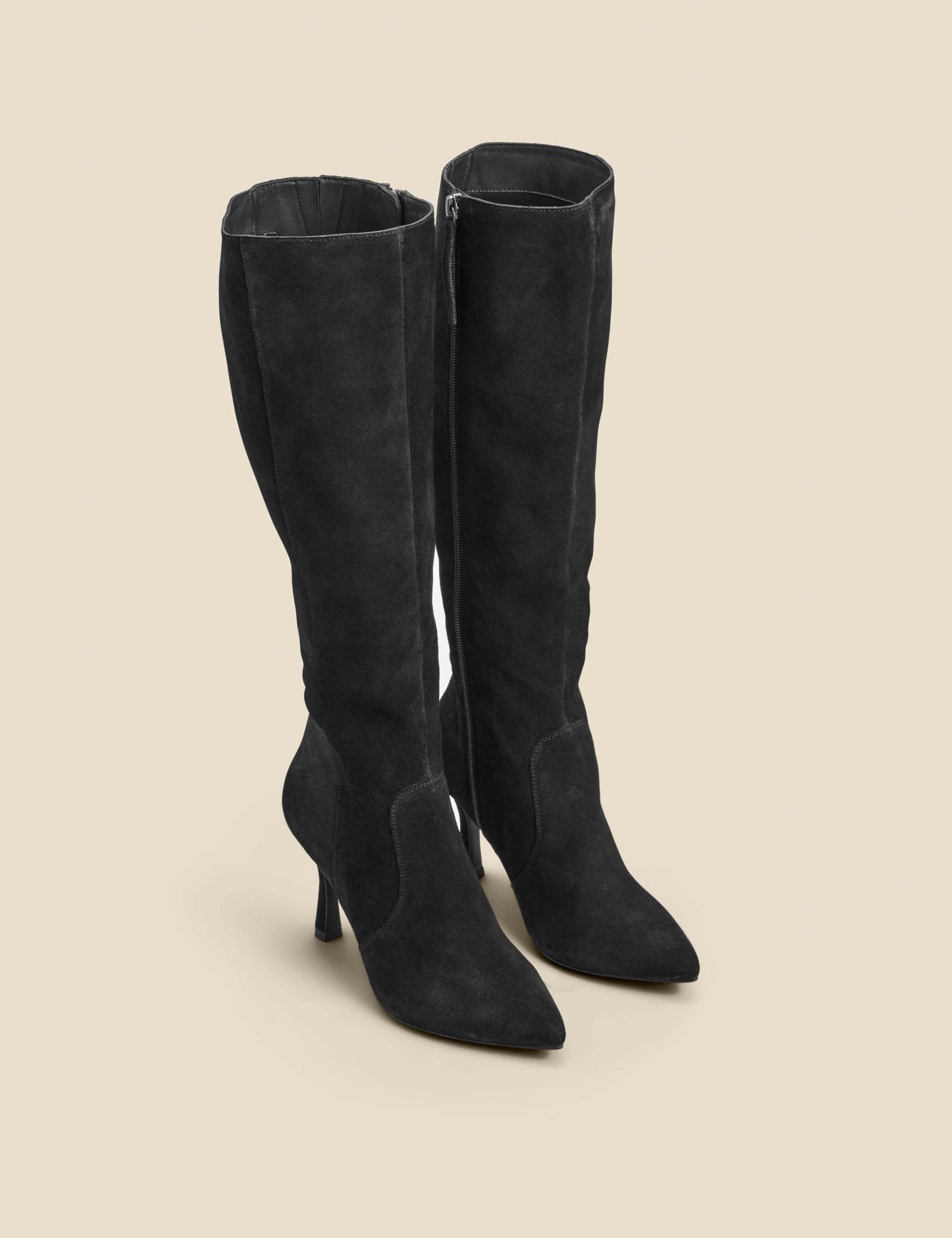 Suede Stiletto Heel Pointed Knee High Boots 3 of 5