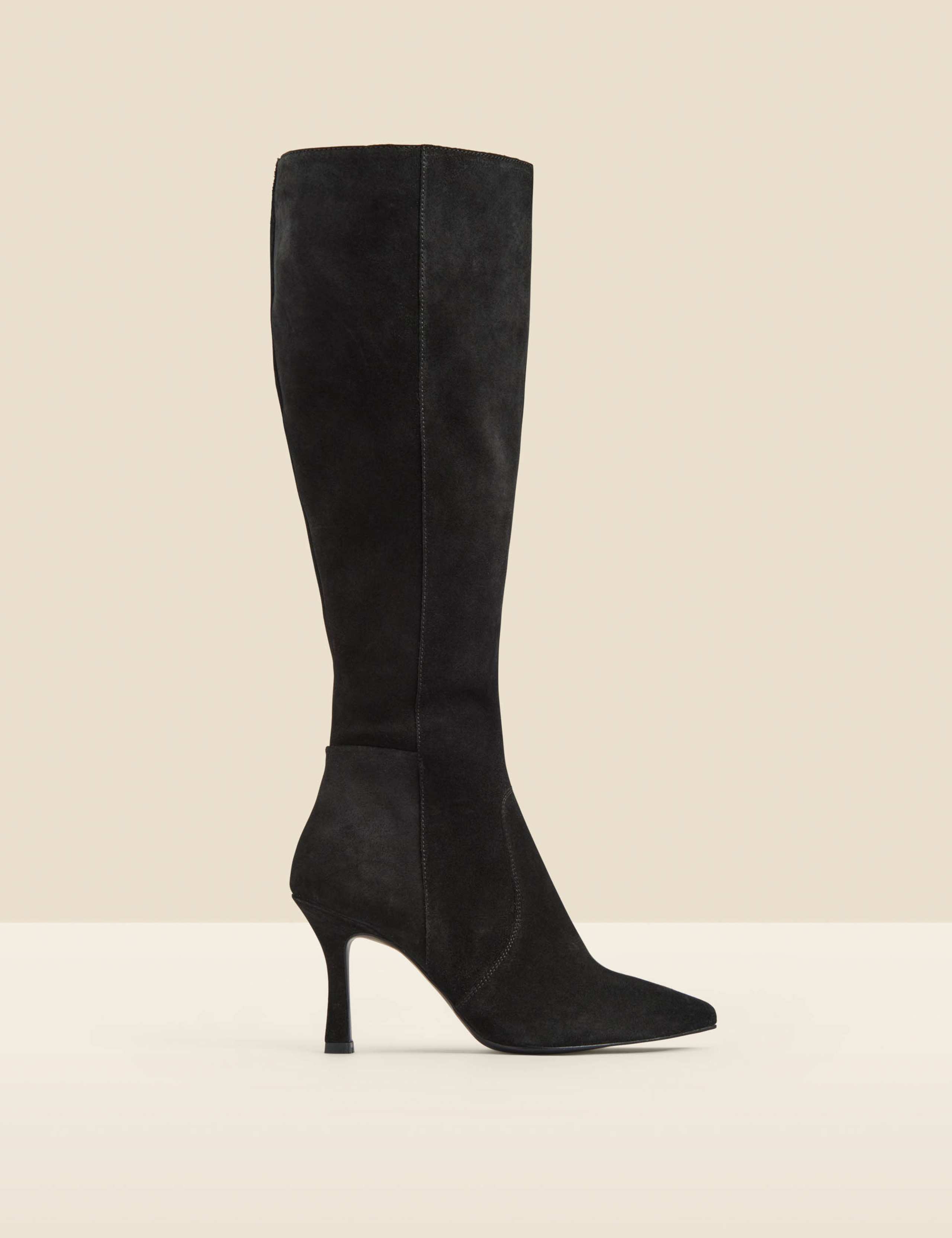 Suede Stiletto Heel Pointed Knee High Boots 2 of 5