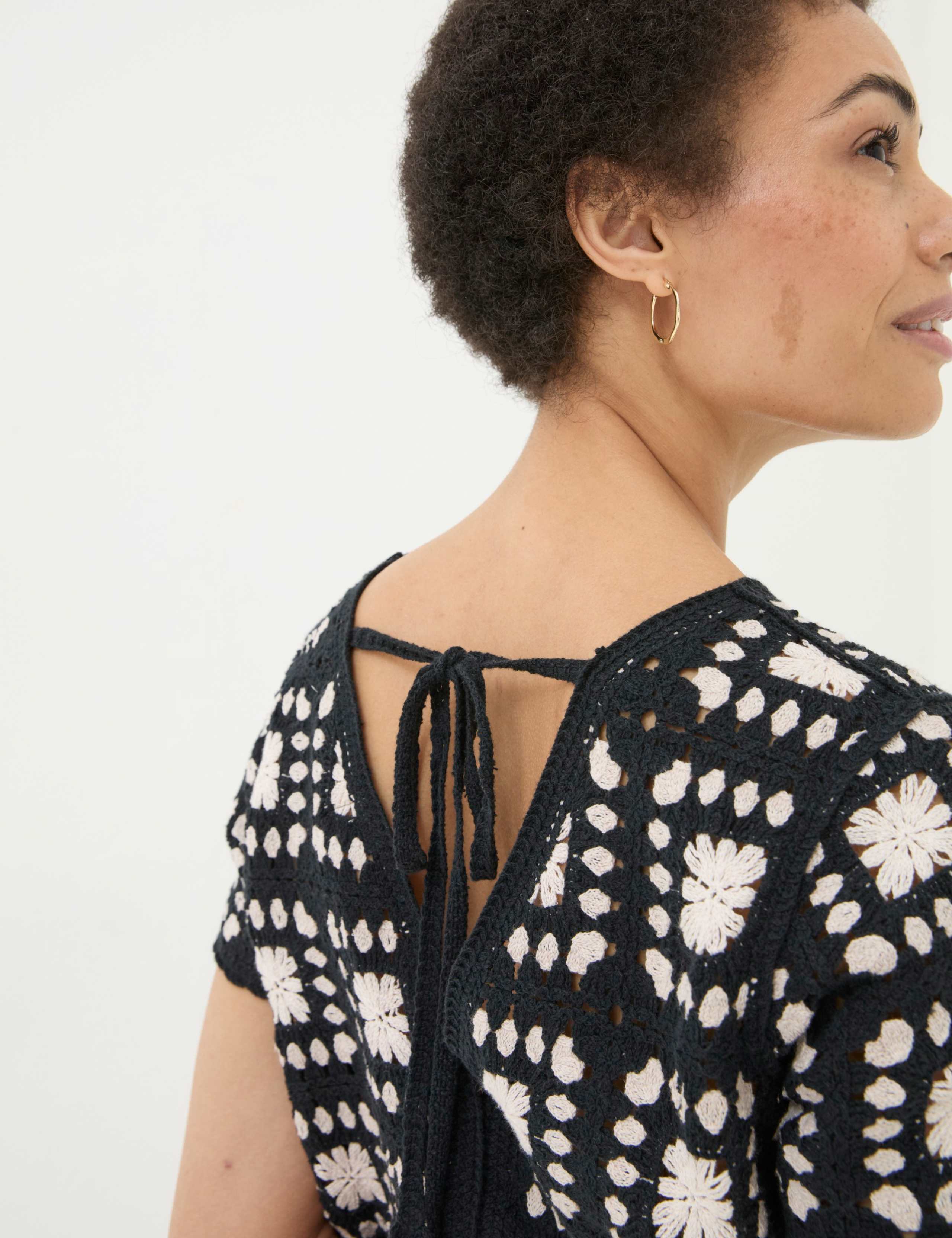 Pure Cotton Patchwork Textured Knitted Top 5 of 5