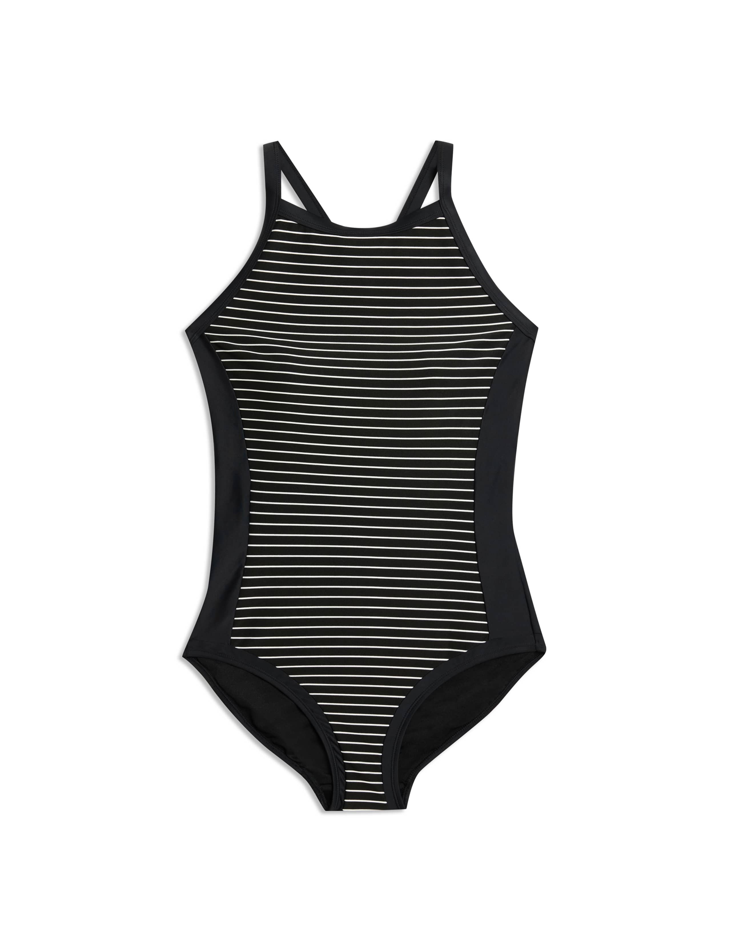 Black And White Stripe Swimsuit 2 of 5