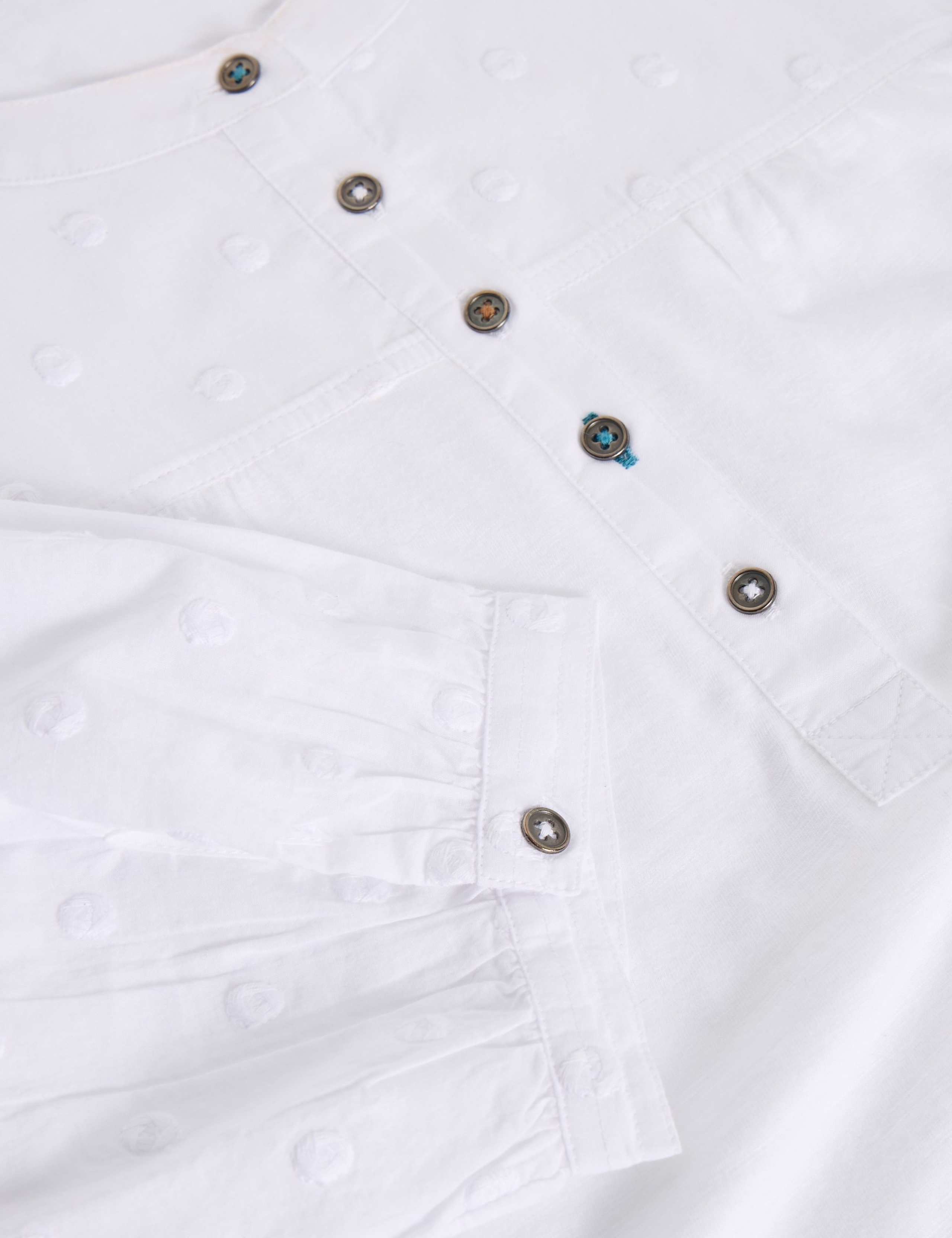 Cotton Modal Polka Dot Button Detail Blouse 6 of 6